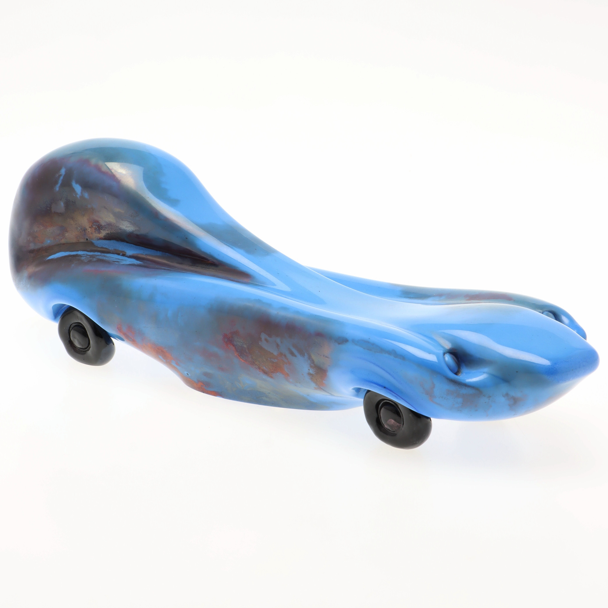 OLLE BROZÉN. Skulptur, "Fonky Cars", glas, numrerad, Lim. Ed. , signerad, Kosta Boda.