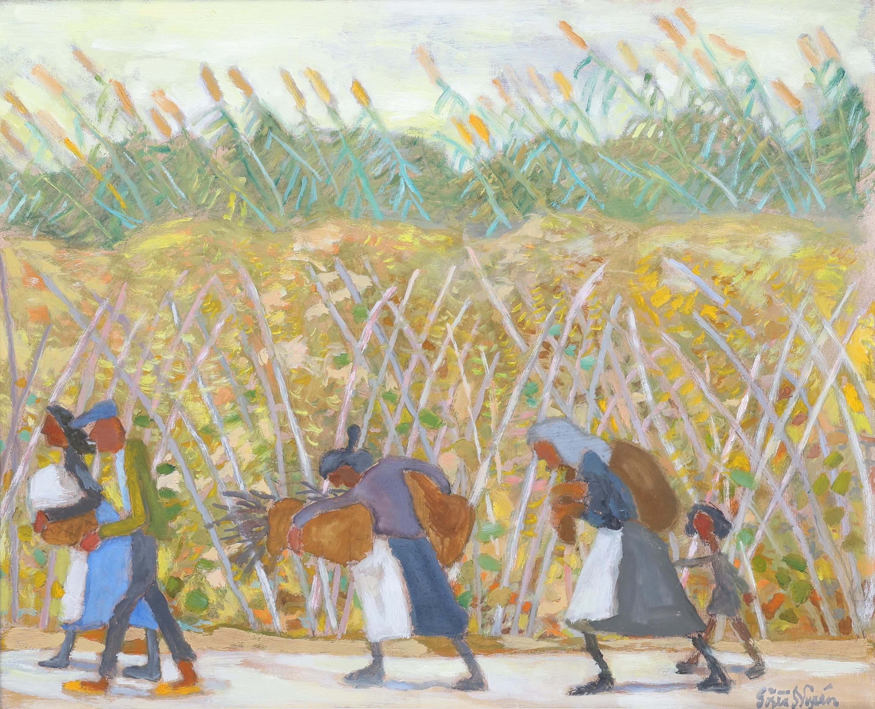 GÖSTA NYRÉN. Olja på pannå, signerad.