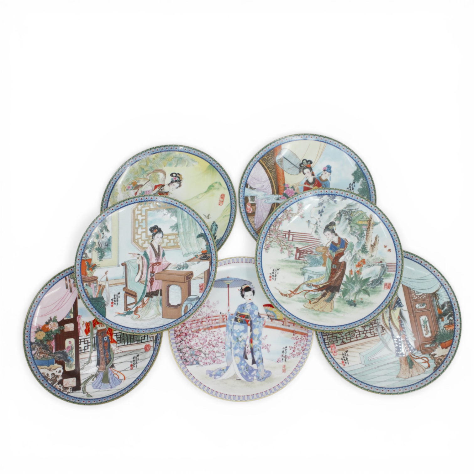 SAMLARTALLRIKAR, 7 delar, imperial Jingdezhen Porcelain, Kina.