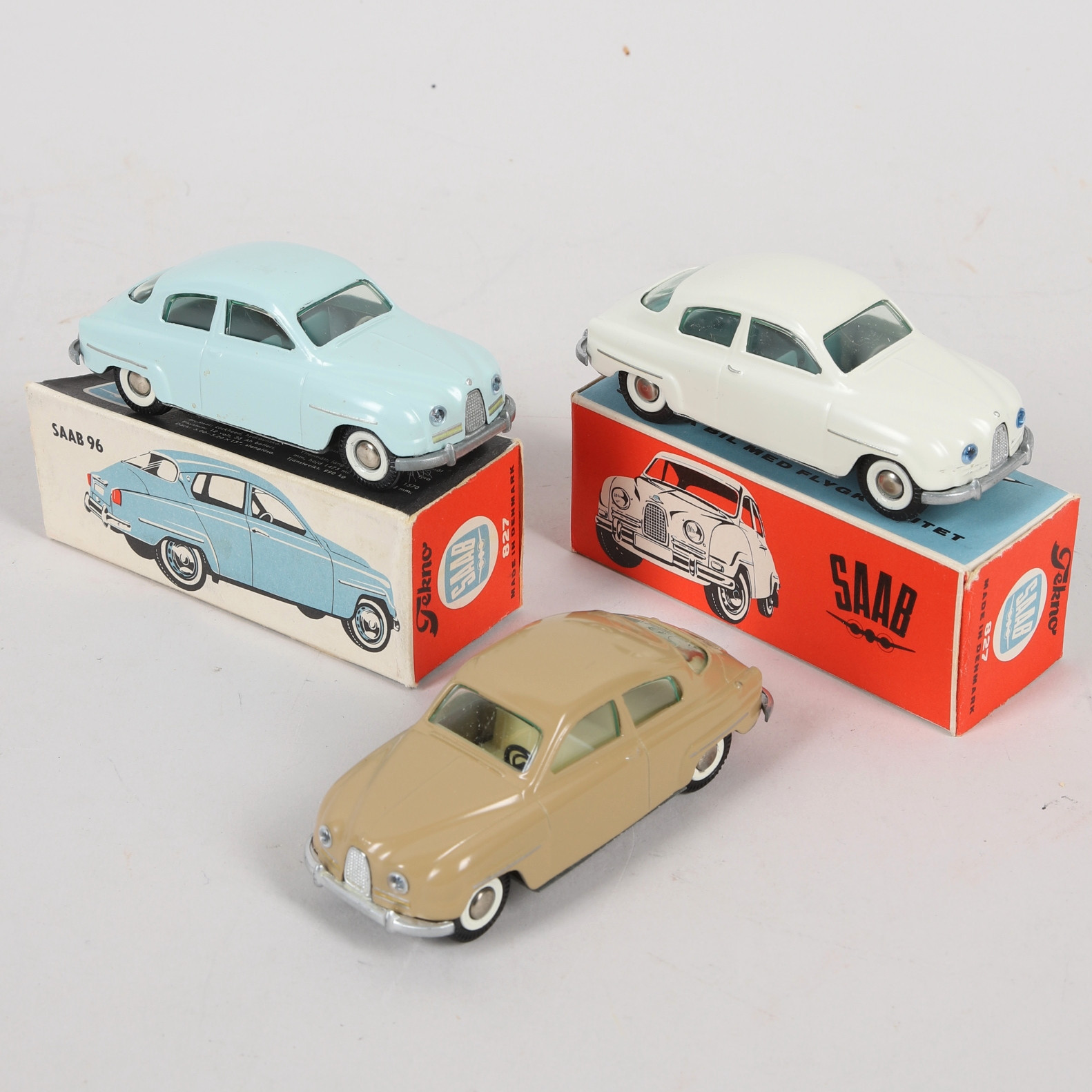 LEKSAKSBILAR 3 st, SAAB 96 827, Tekno Danmark.
