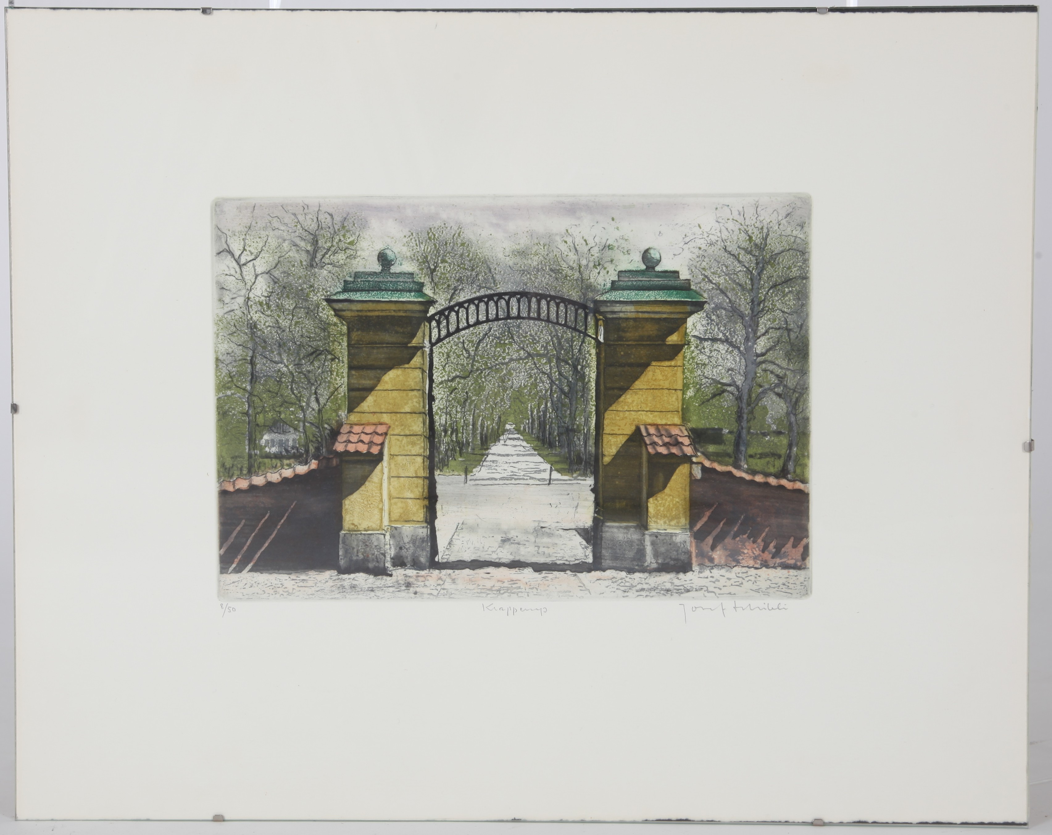 JOSEF MARTIN SCHIBLI. 1925-2019. Etsning, "Krapperup", signerad.