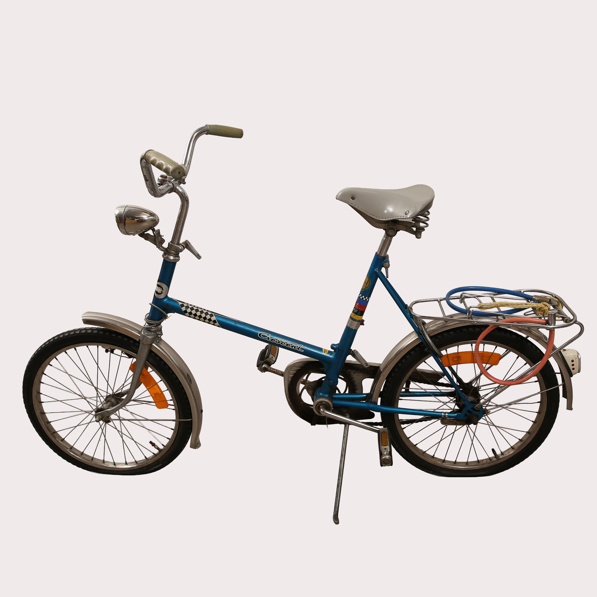 CRESCENT, minicykel, blå, delbar i mitten, tvåväxlad. 1970-tal.