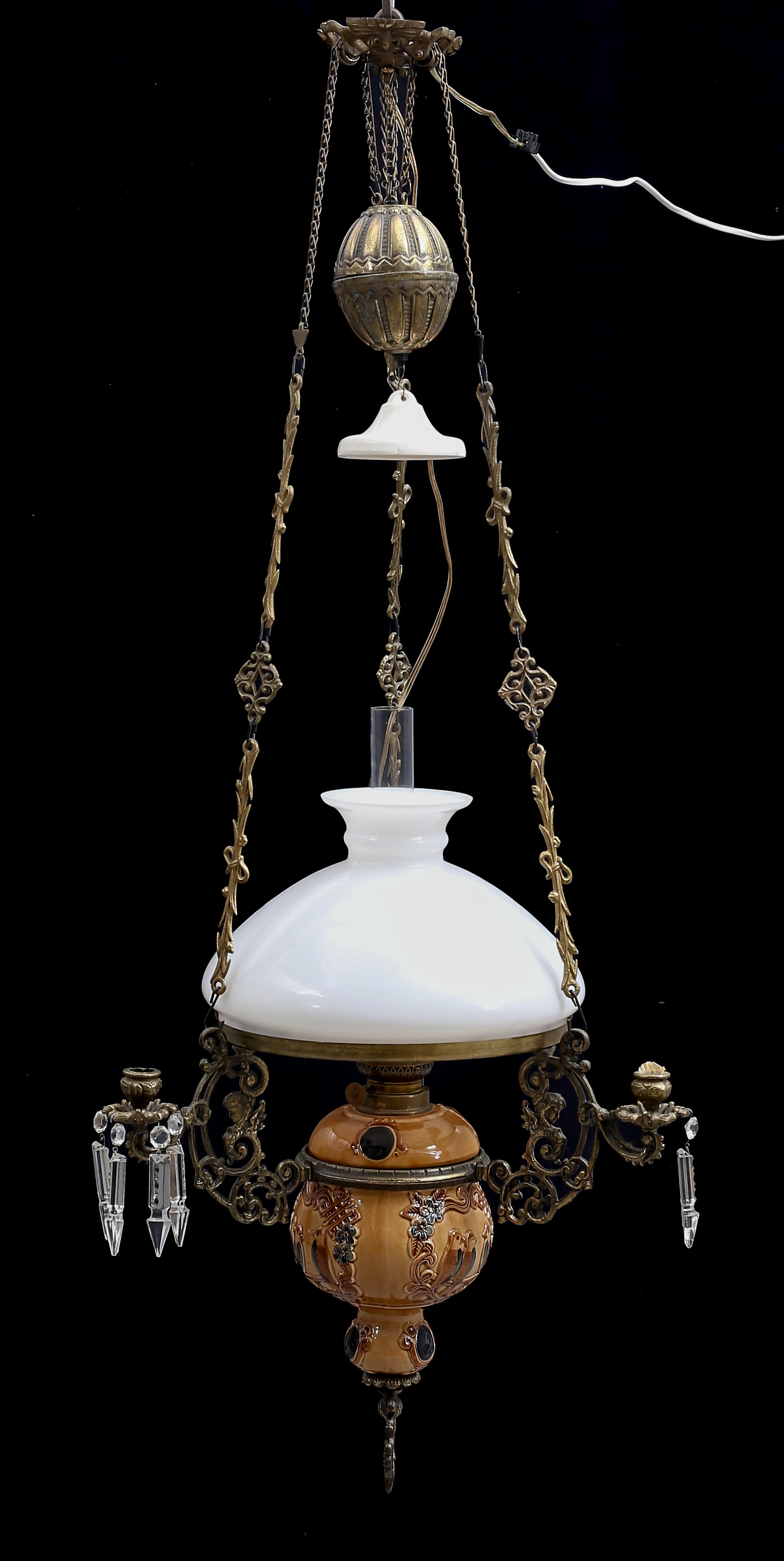 MAJOLIKALAMPA, fotogen/el, 1900-tal.