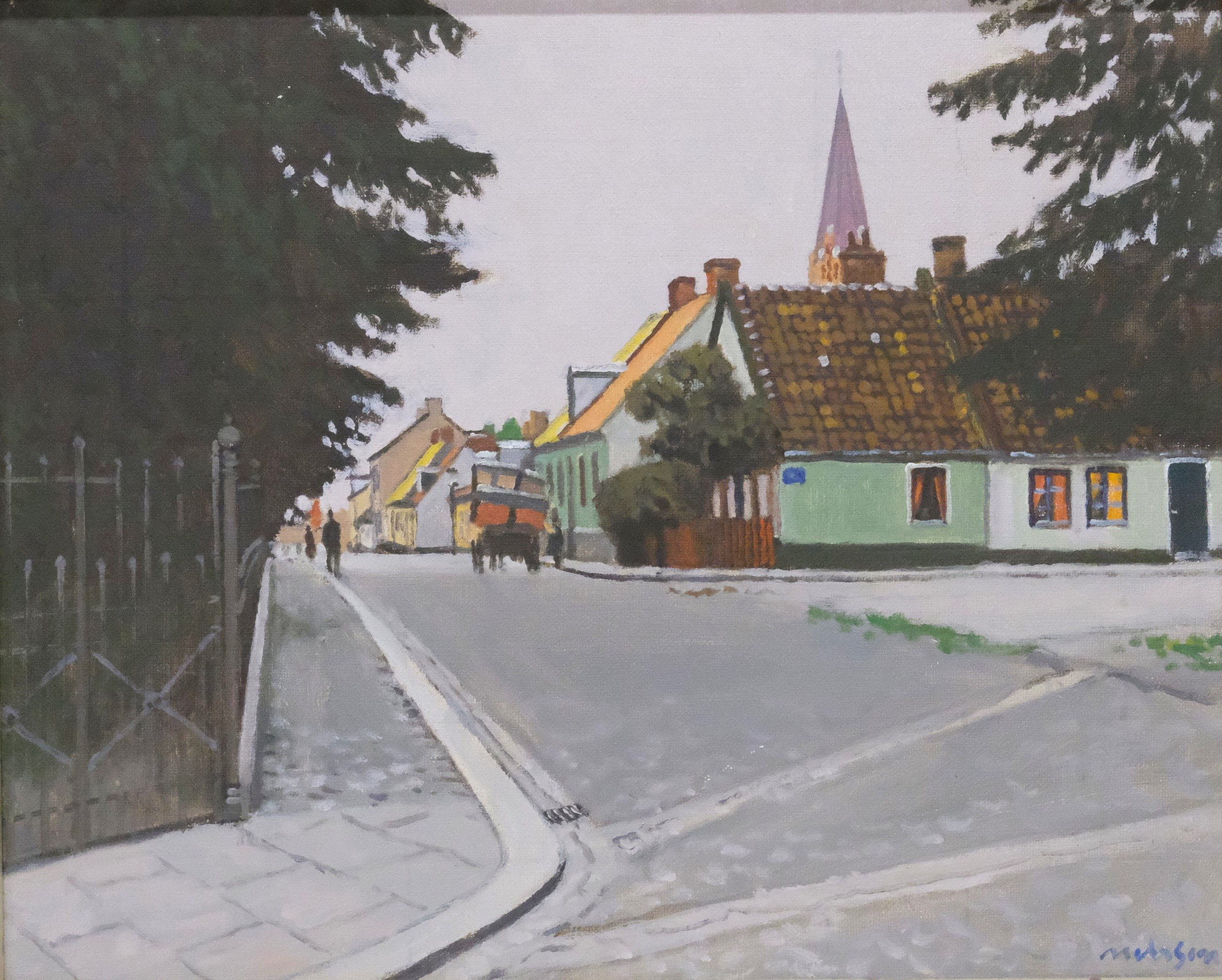 WILLY NILSSON. NORRA VALLGATAN, LUND, OLJA PÅ DUK.