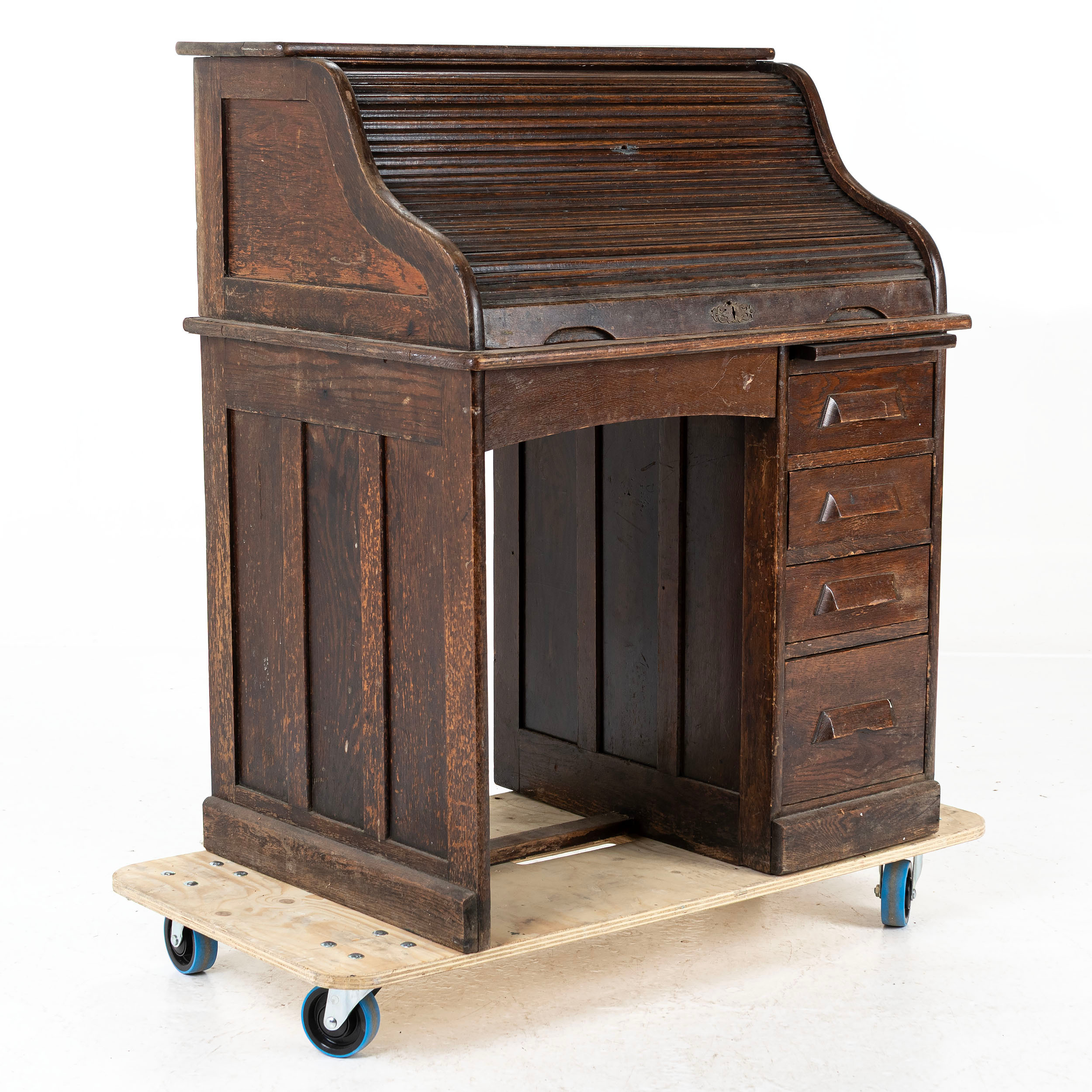 SKRIVBORD, med jalusi, ek, 1900-talets första hälft.