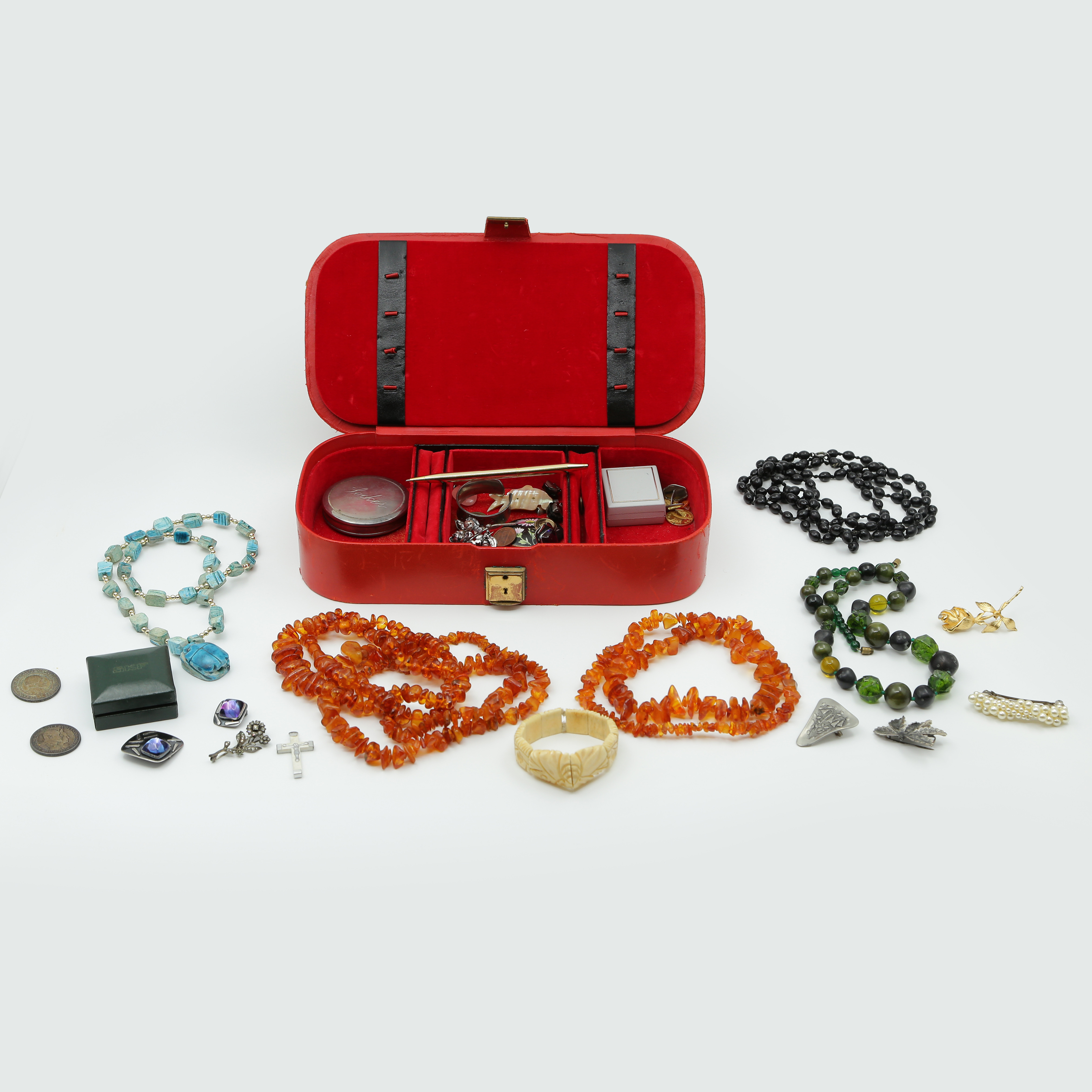 MINNESMYNT SILVER, BIJOUTERIER, SKF KULLAGER, SCARABE, KORS, PENNA, ASK MED DIVERSE.