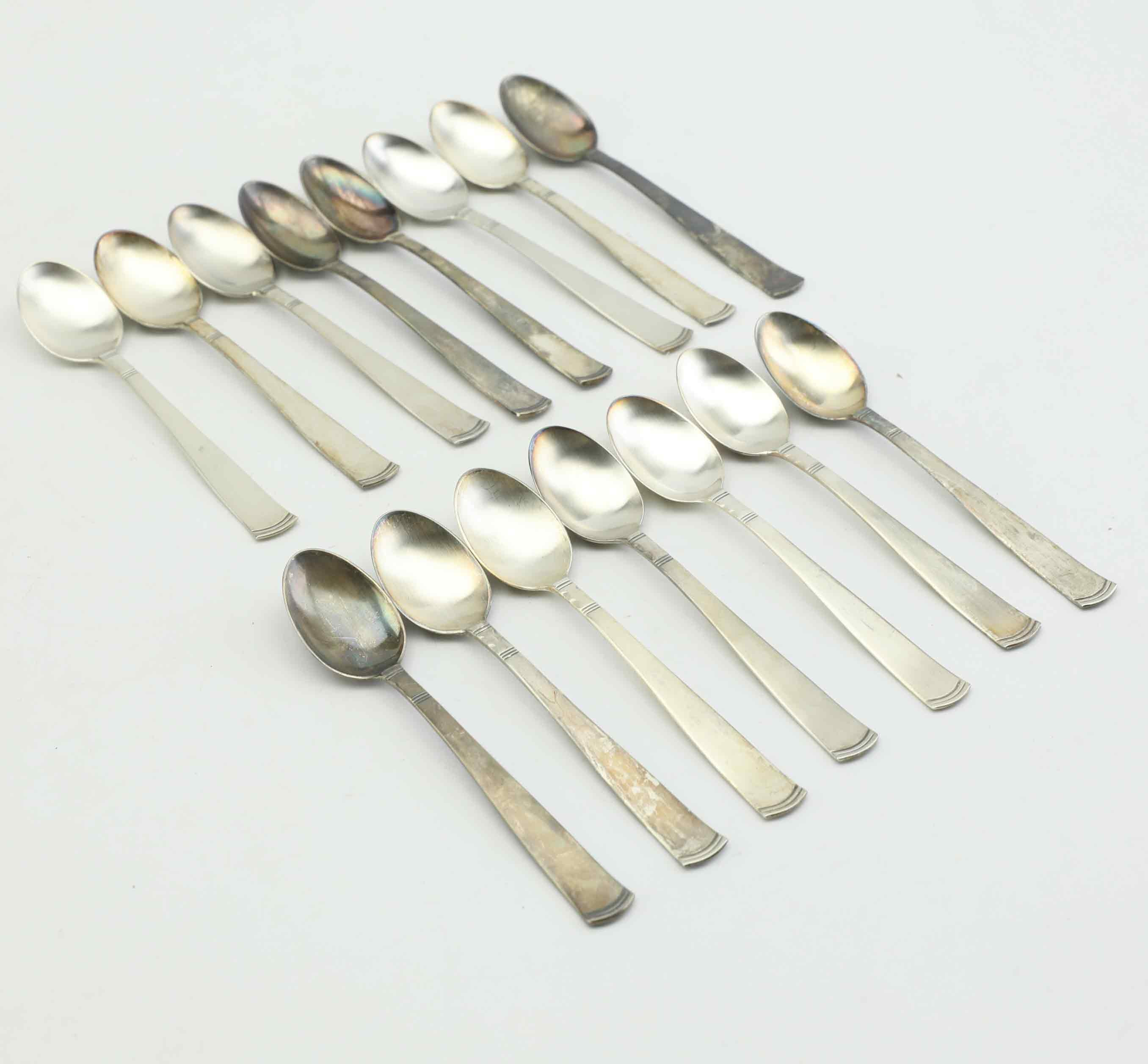 JACOB ÄNGMAN. Skedar, 15 stycken, silver, "Rosenholm", GAB.