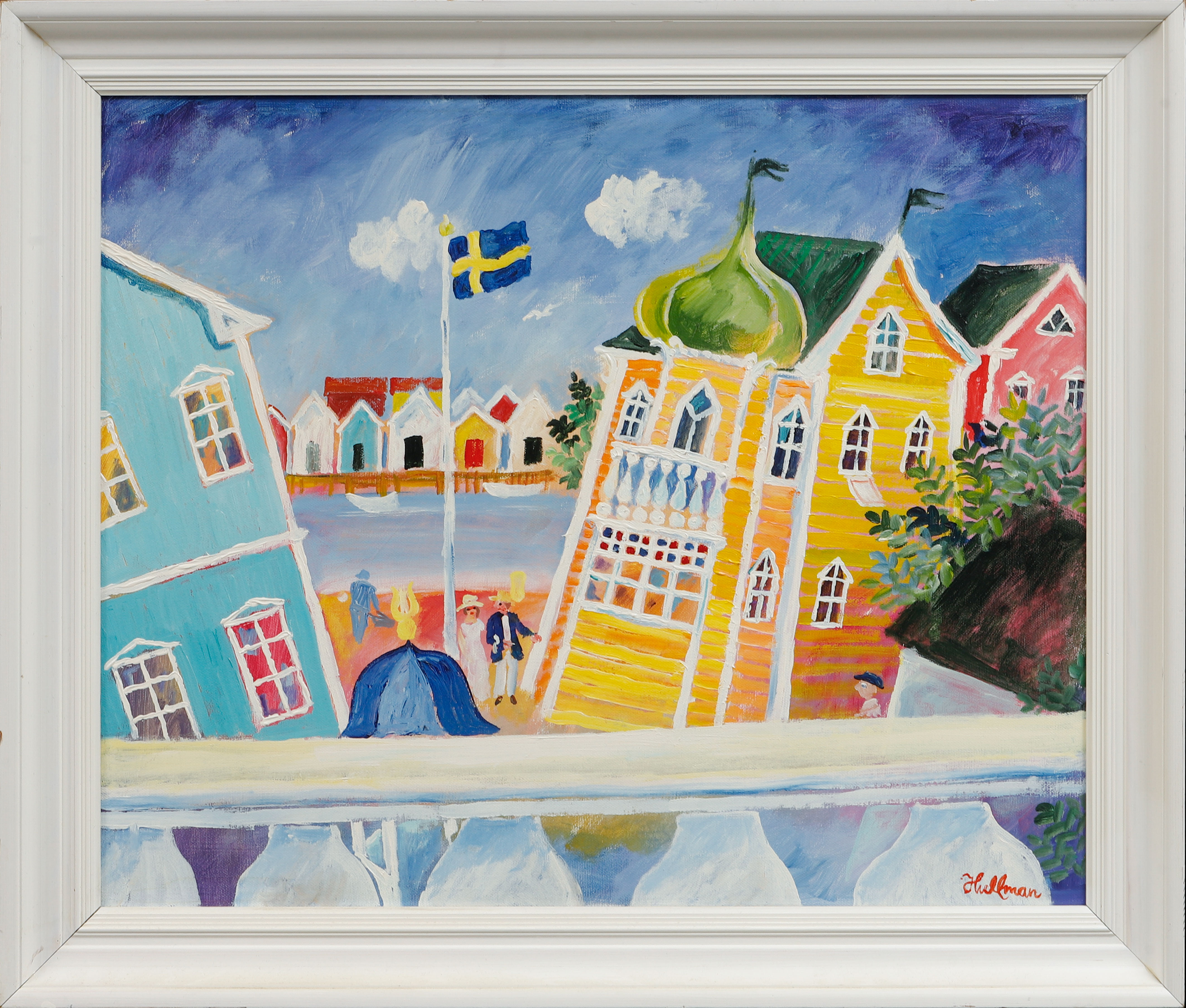 ANDERS HULTMAN. Västkusten, akryl på duk, signerad.