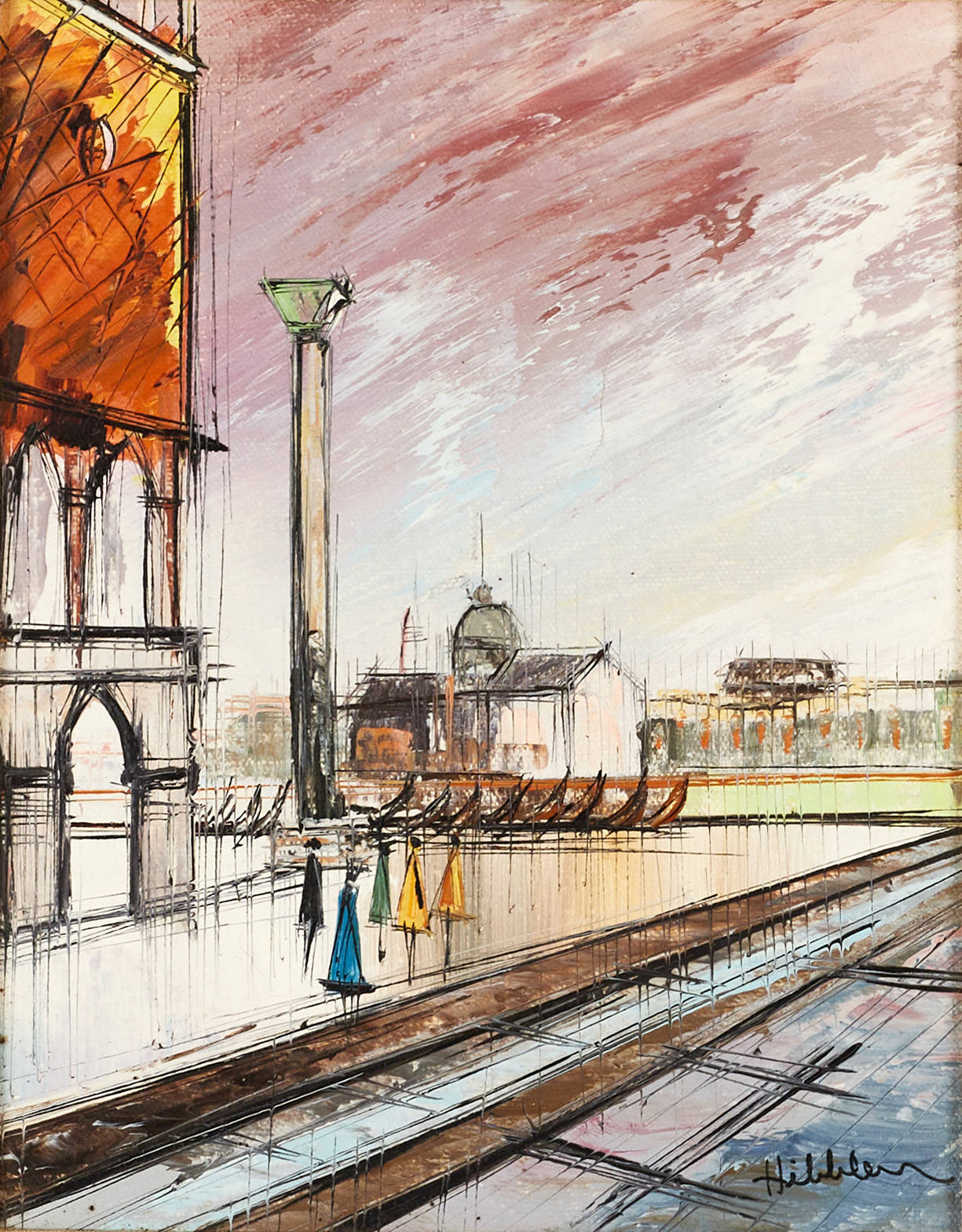 OIDENTIFIERAD KONSTNÄR. Motiv från Venedig, signerad, olja på duk.