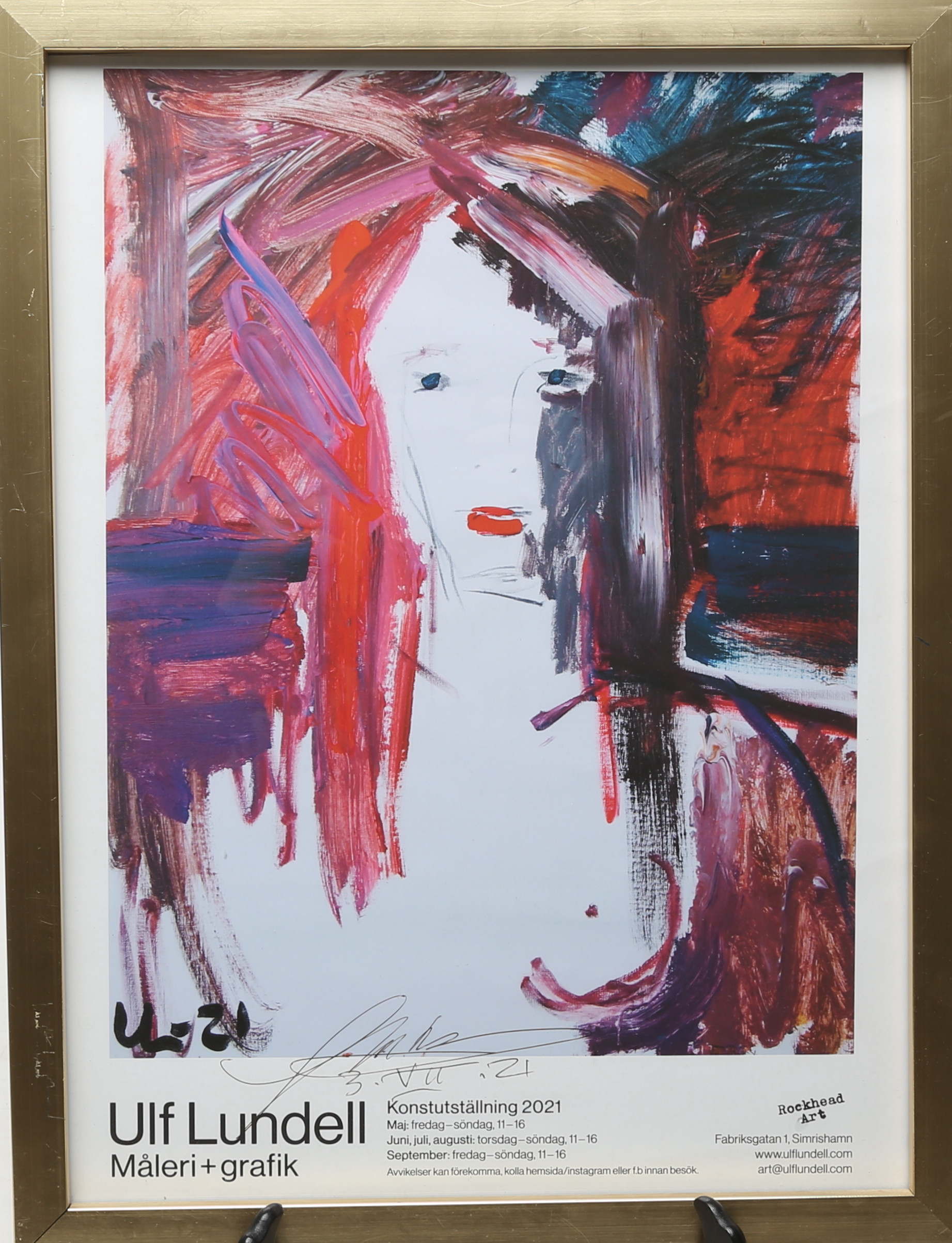 ULF LUNDELL. UTSTÄLLNINGSAFFISCH, signerad av konstnären. 2021.