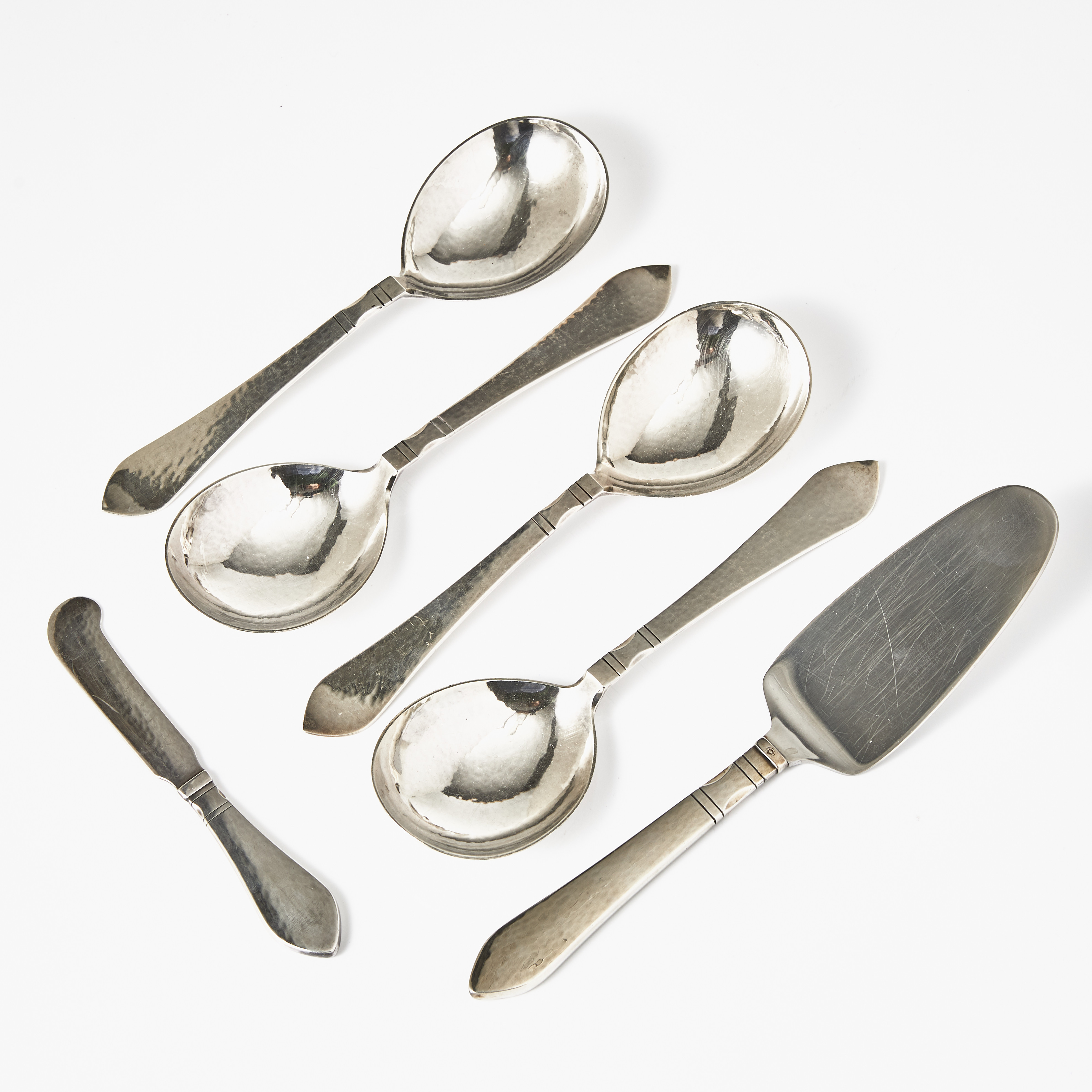 GEORG JENSEN. Bestick, 6 dlr,. "Antik/Continental" sterlingsilver, Denmark.