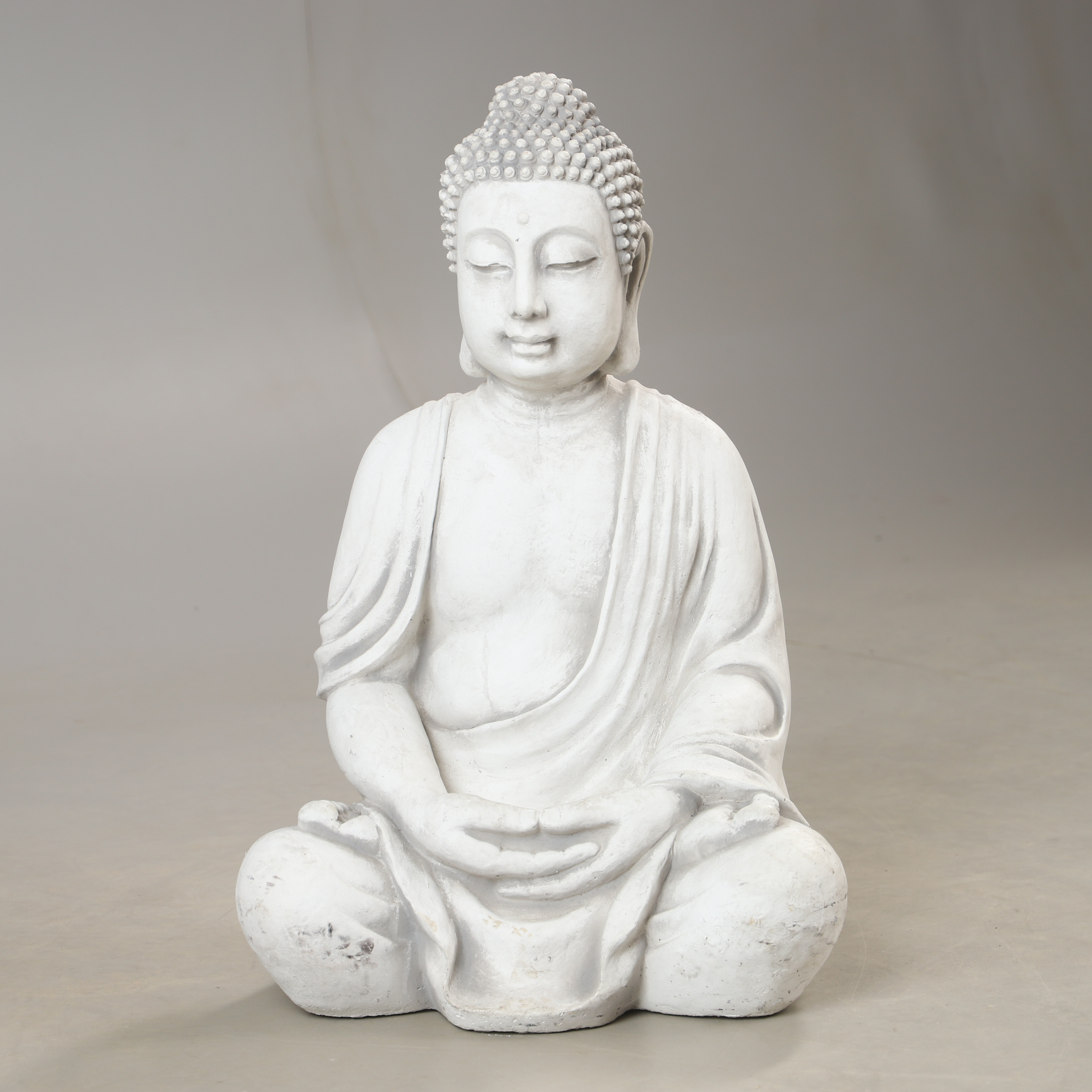 SKULPTUR, Buddha, målad betong, Asien.