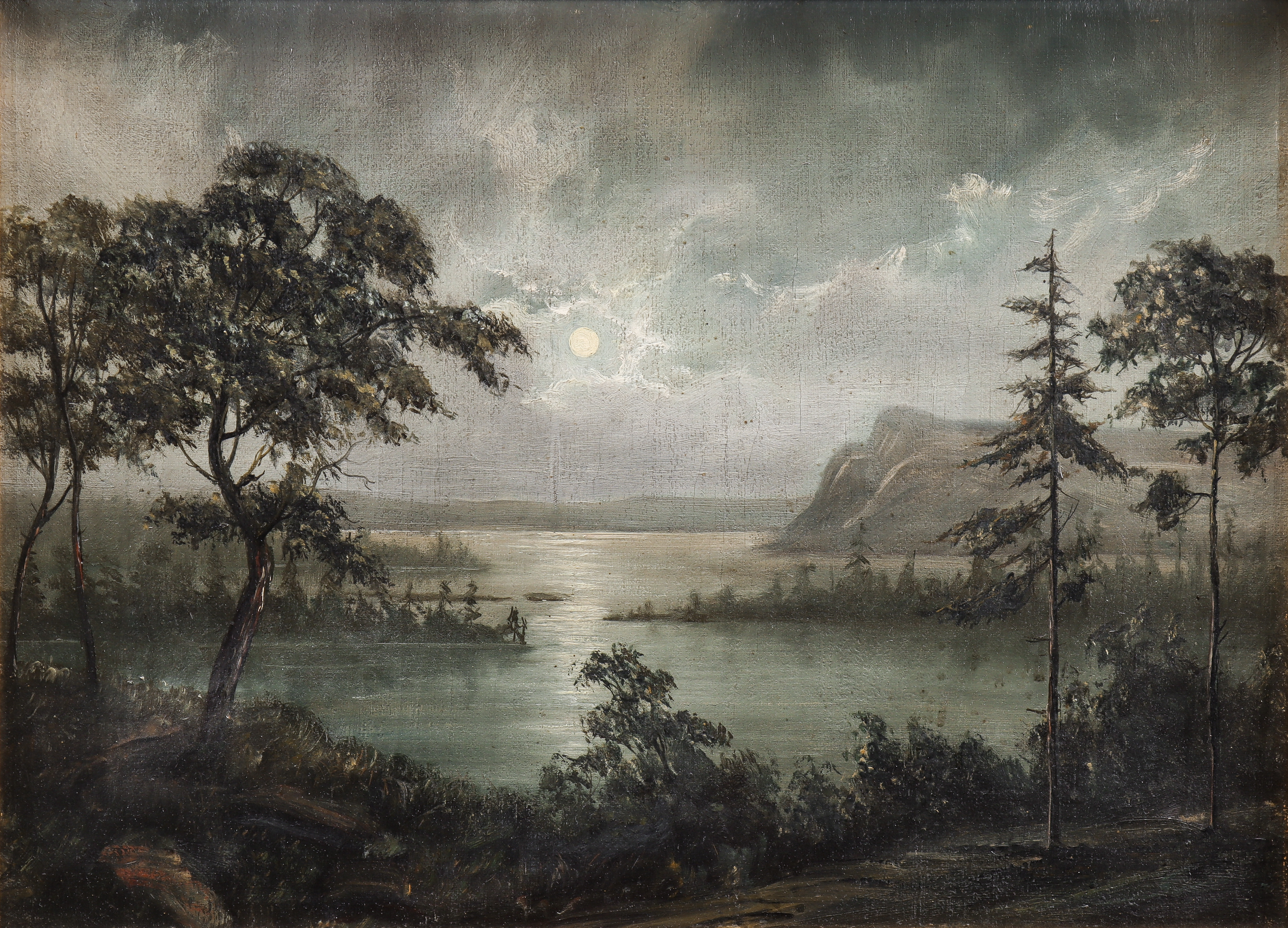 OKÄND KONSTNÄR, månskensnatt, 1800/1900-tal.