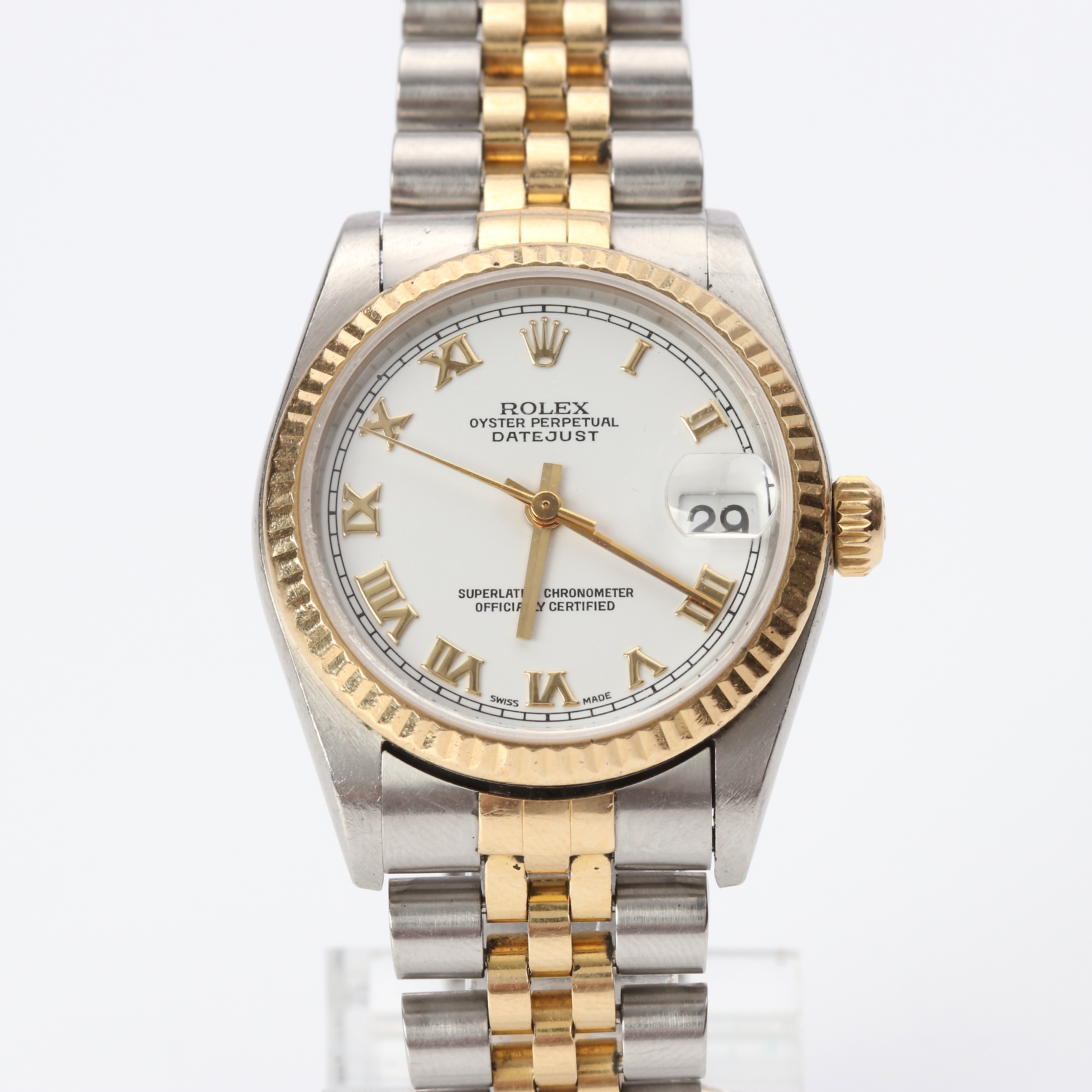 ROLEX OYSTER PERPETUAL DATEJUST, ARMBANDSUR. Guld och stål, automatisk.