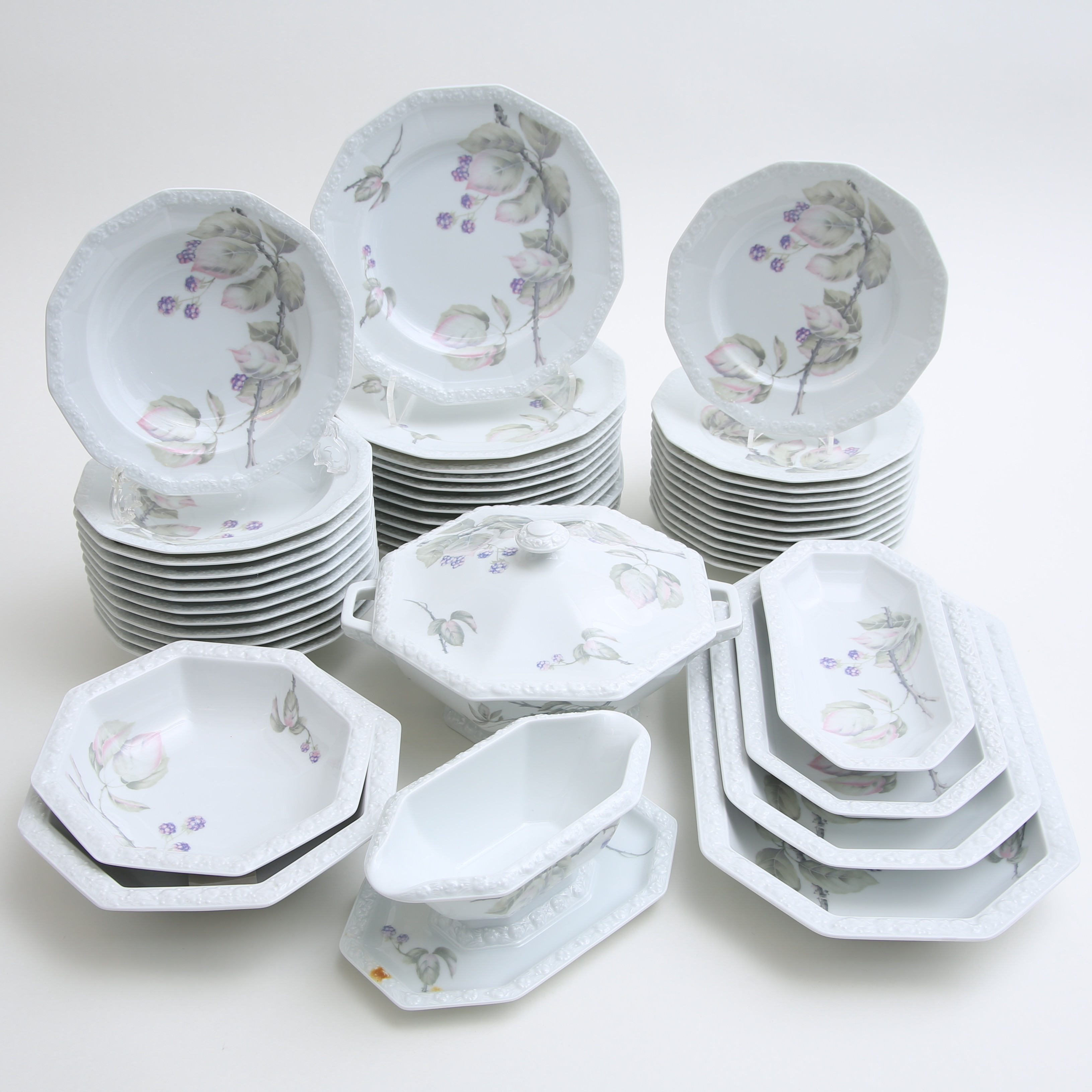 MATSERVIS, 44 delar, "Maria Björnbär", Rosenthal, Tyskland.