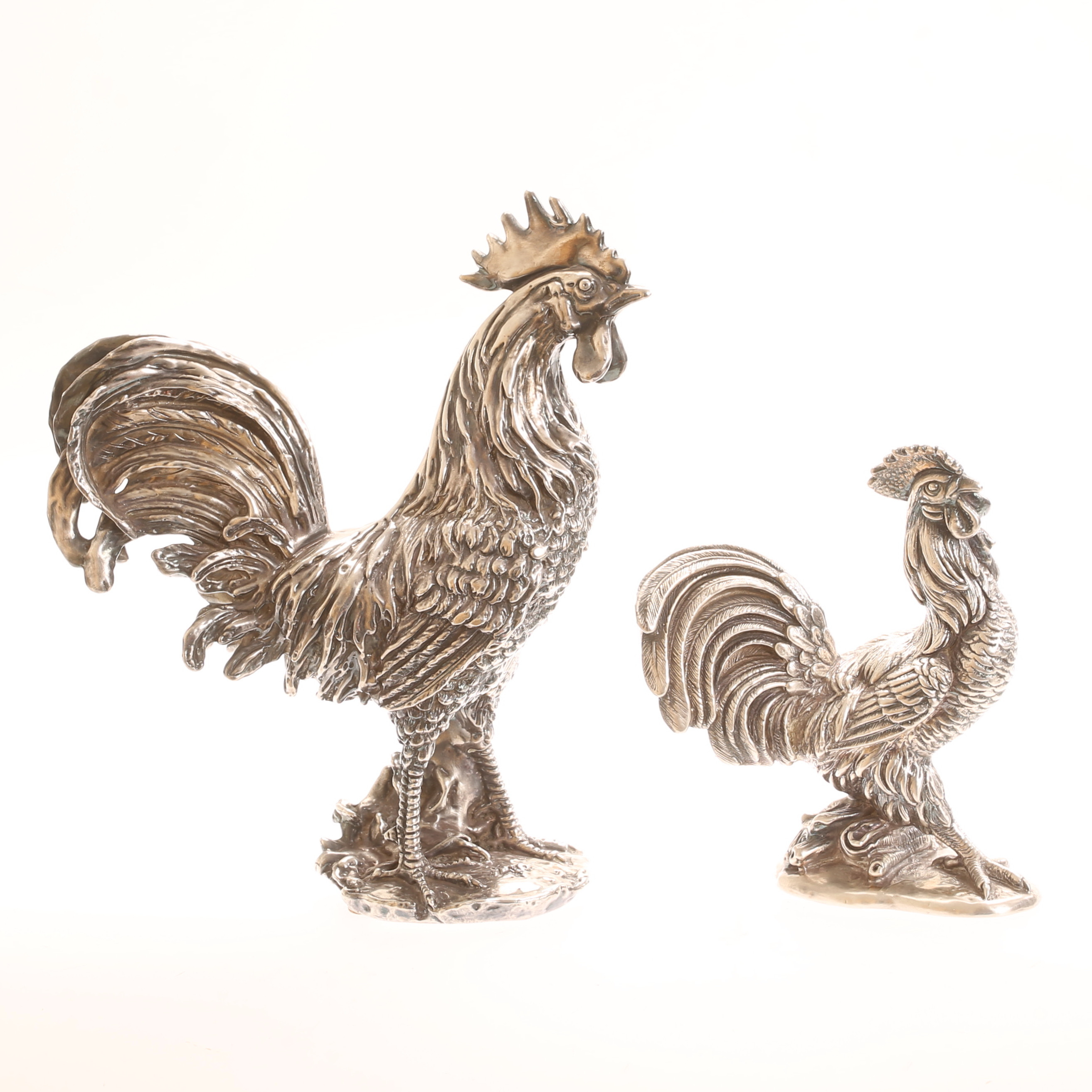 BORDSDEKORATIONER, 2 stycken, tupp, sterlingsilver.