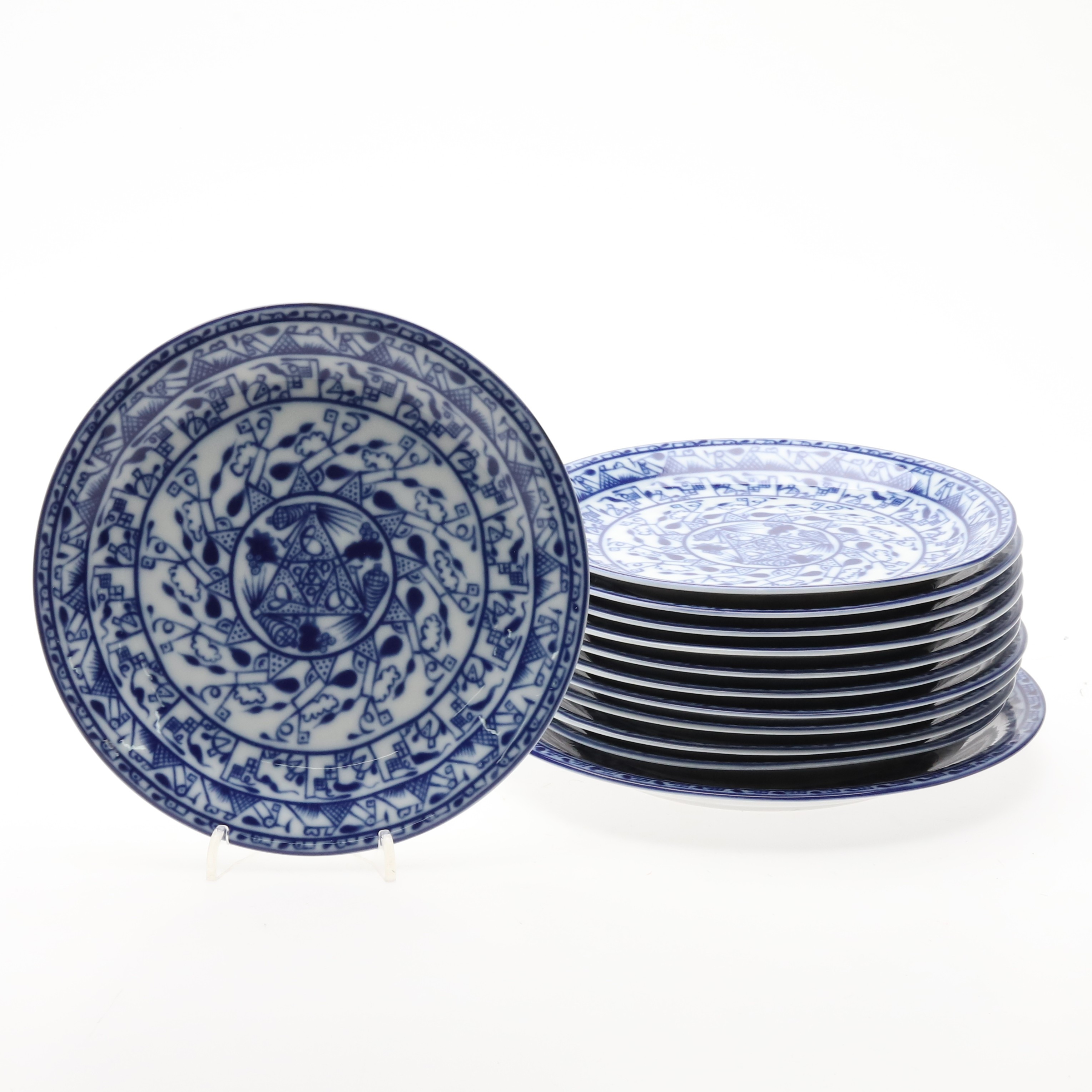 OIVA TOIKKA. Assietter, 12 st, "Cobolti", Rörstrand, porslin.