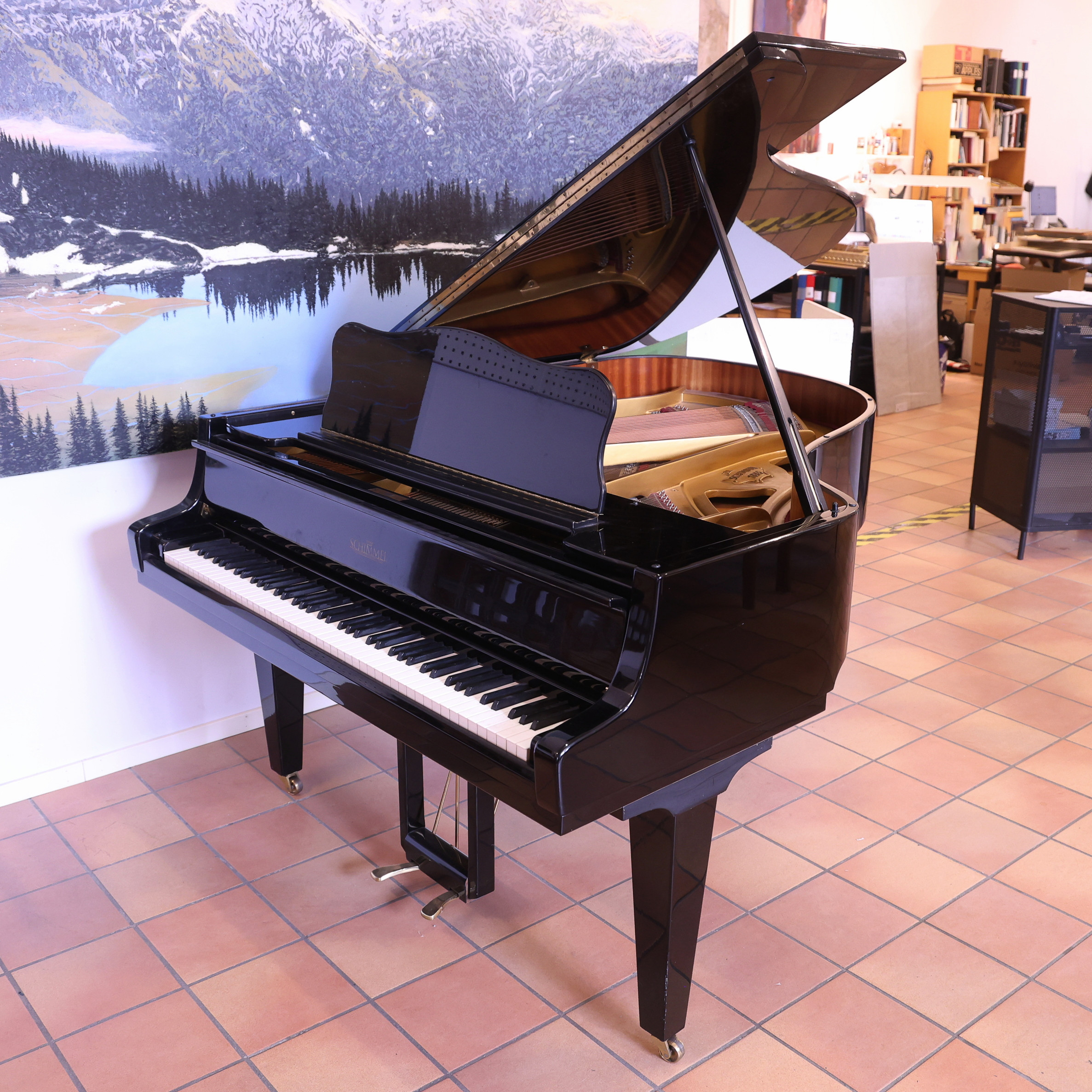 FLYGEL, BABY GRAND, MODELL KONZERT 175, SCHIMMEL, BRAUNSCHWEIG, TYSKLAND O. 1976.