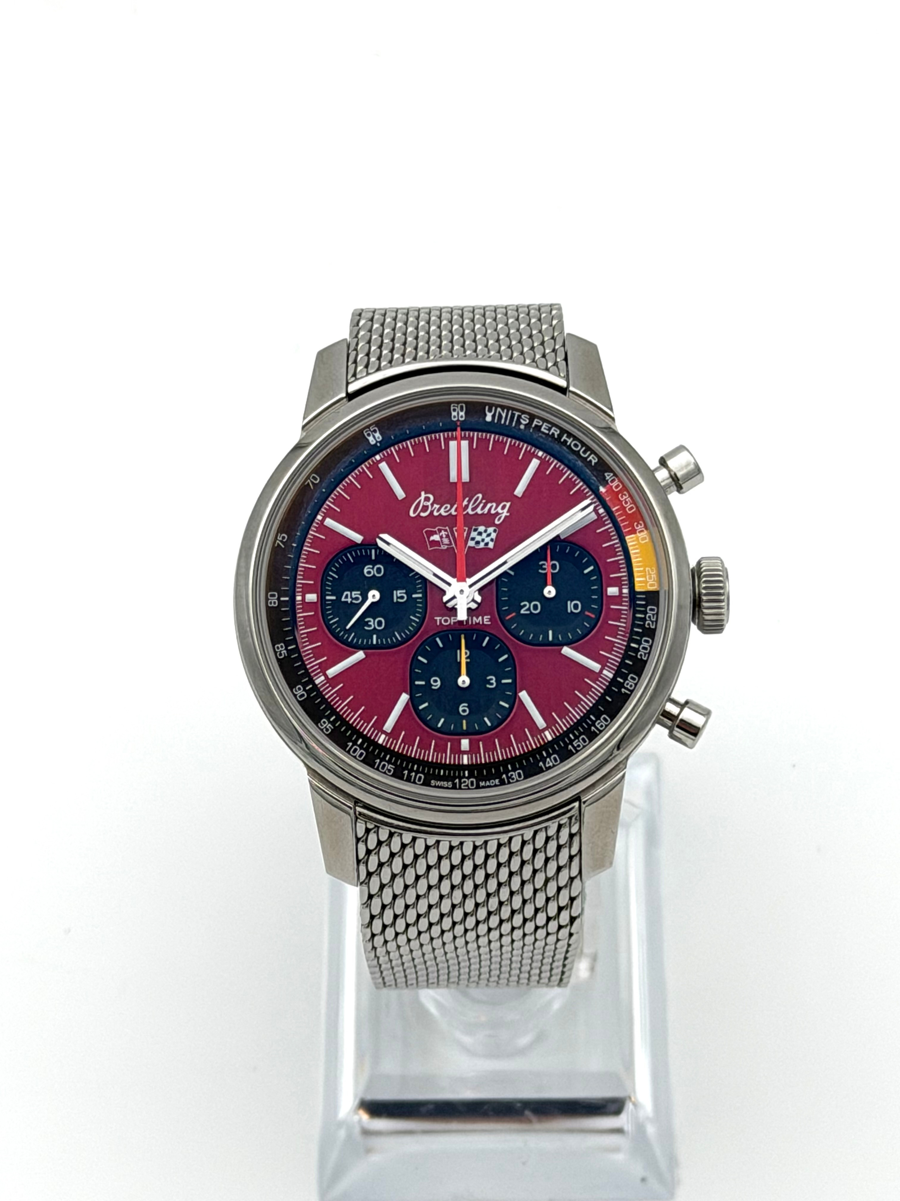 BREITLING, Top Time B01, Chevrolet Corvette, armbandsur, kronograf, röd urtavla.