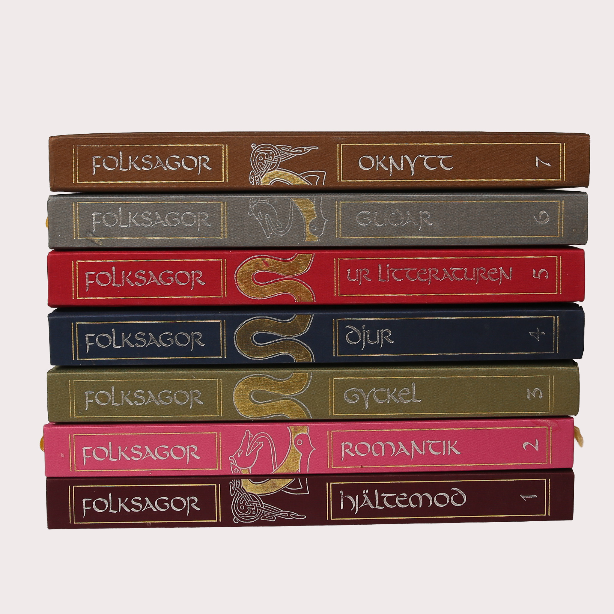 ÖVERS. JAN-ÖJVIND SWAHN. 7 band, "Folksagor", Bokförlaget Bra Böcker, Höganäs. 1980-tal.
