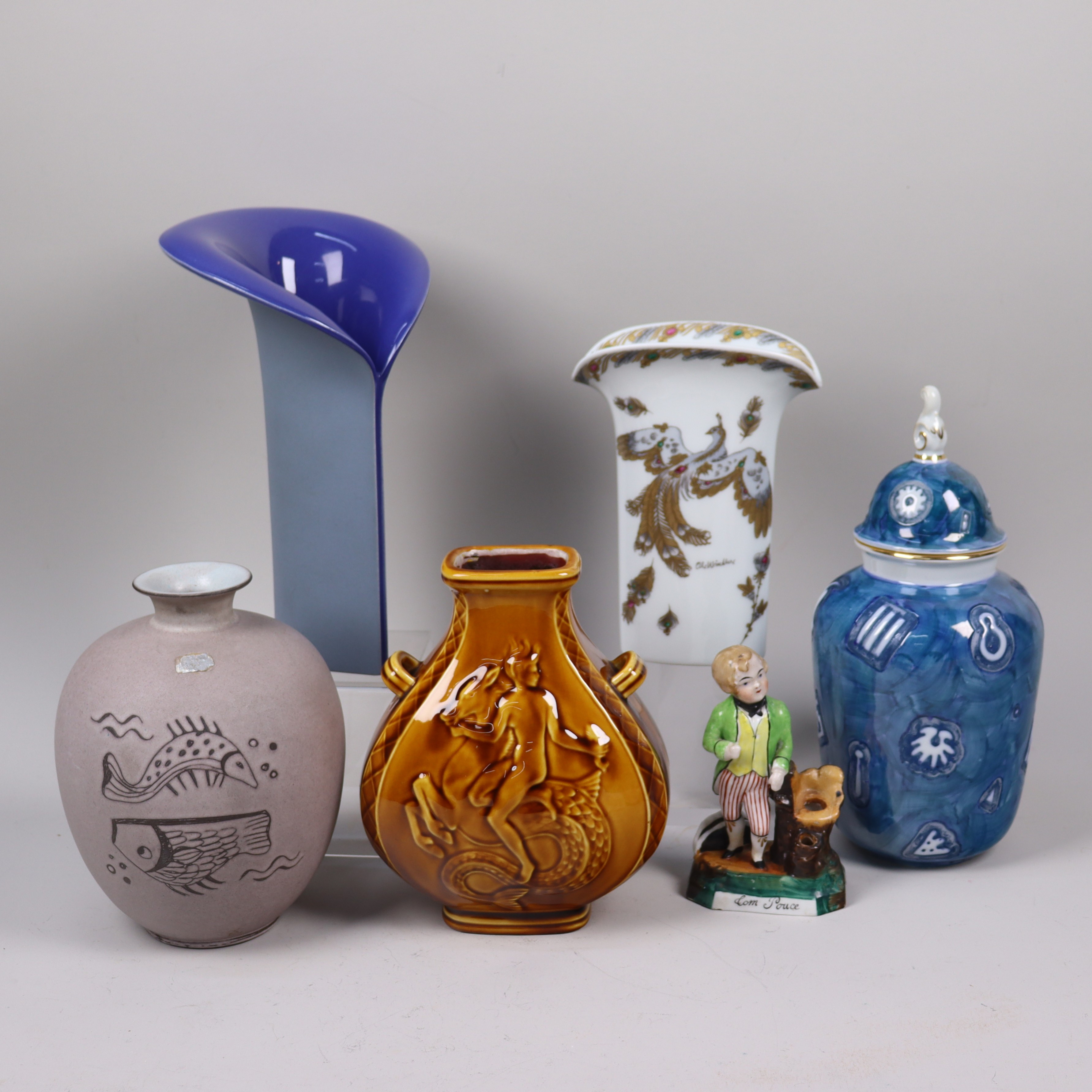 DIVERSE KERAMIK, vas Per Beckman, vas Ole Winther för Hutschenreuther, vas Harals Salomon för Rörstrand mm, 6 delar.