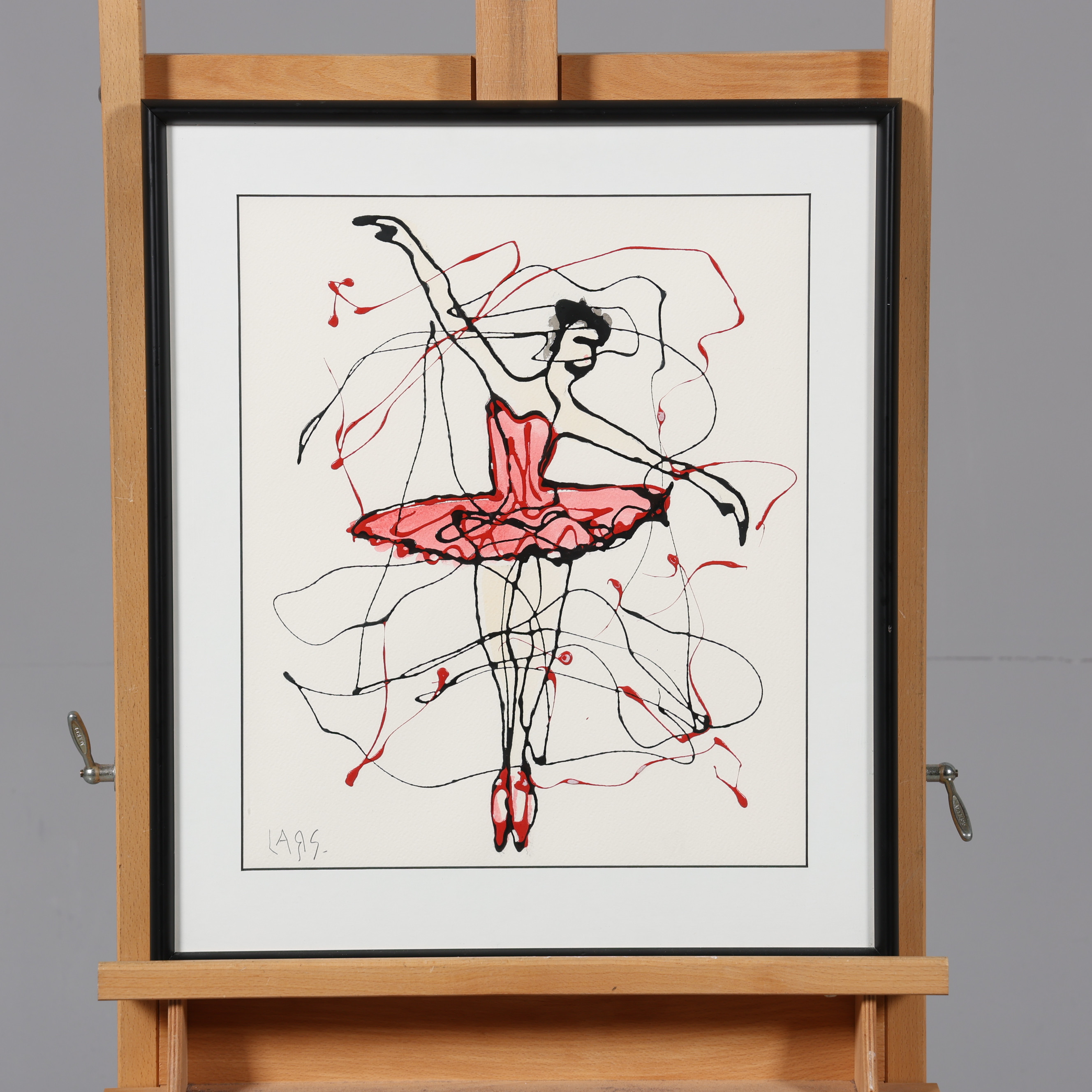 LARS TUNEBO. BLANDTEKNIK, på papper, dansös, signerad.