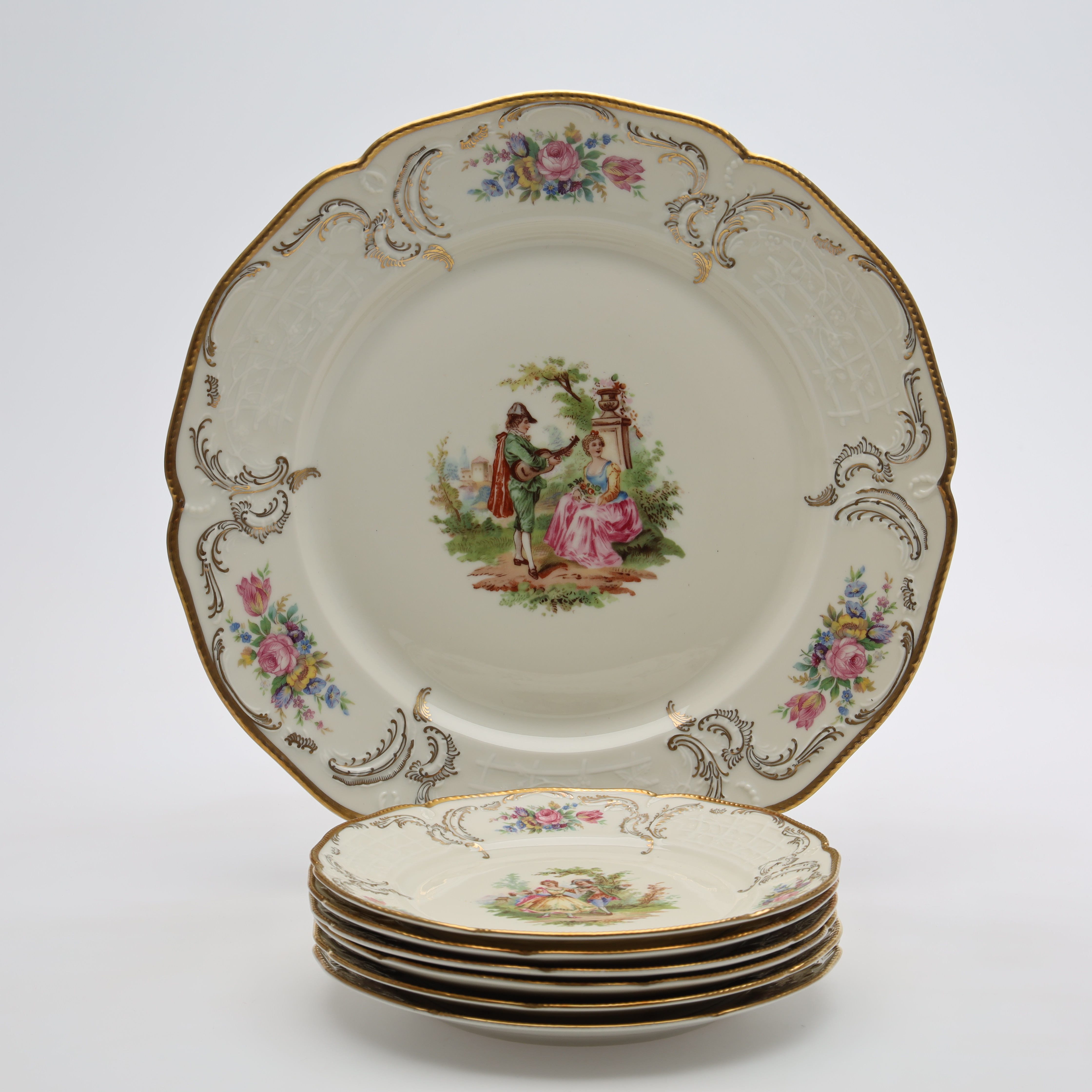 TALLRIKAR samt FAT, 7 delar "Sanssouci", Rosenthal, Tyskland.