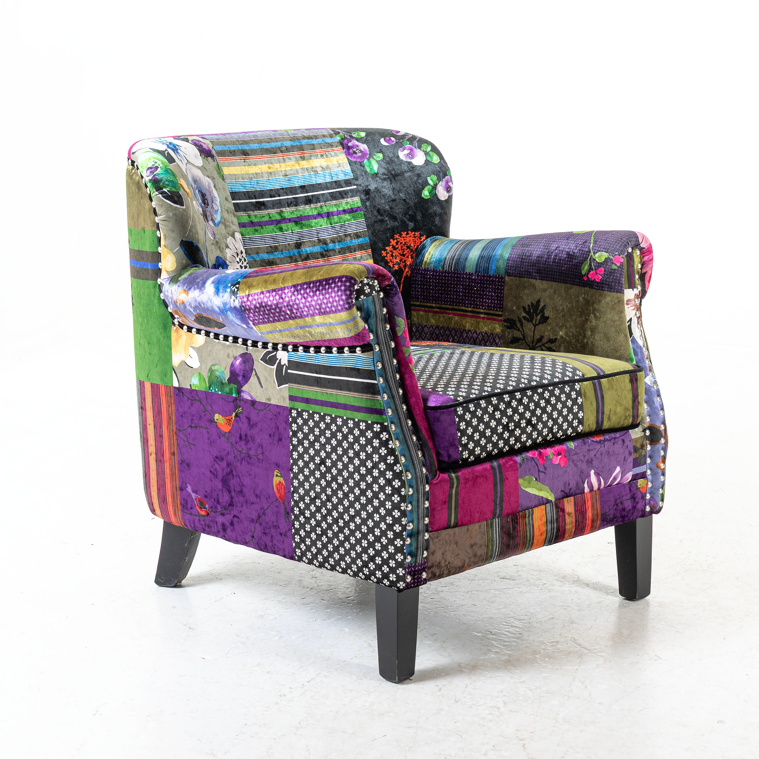 CLUBFÅTÖLJ, Mönstrad, flerfärgad, samtida.