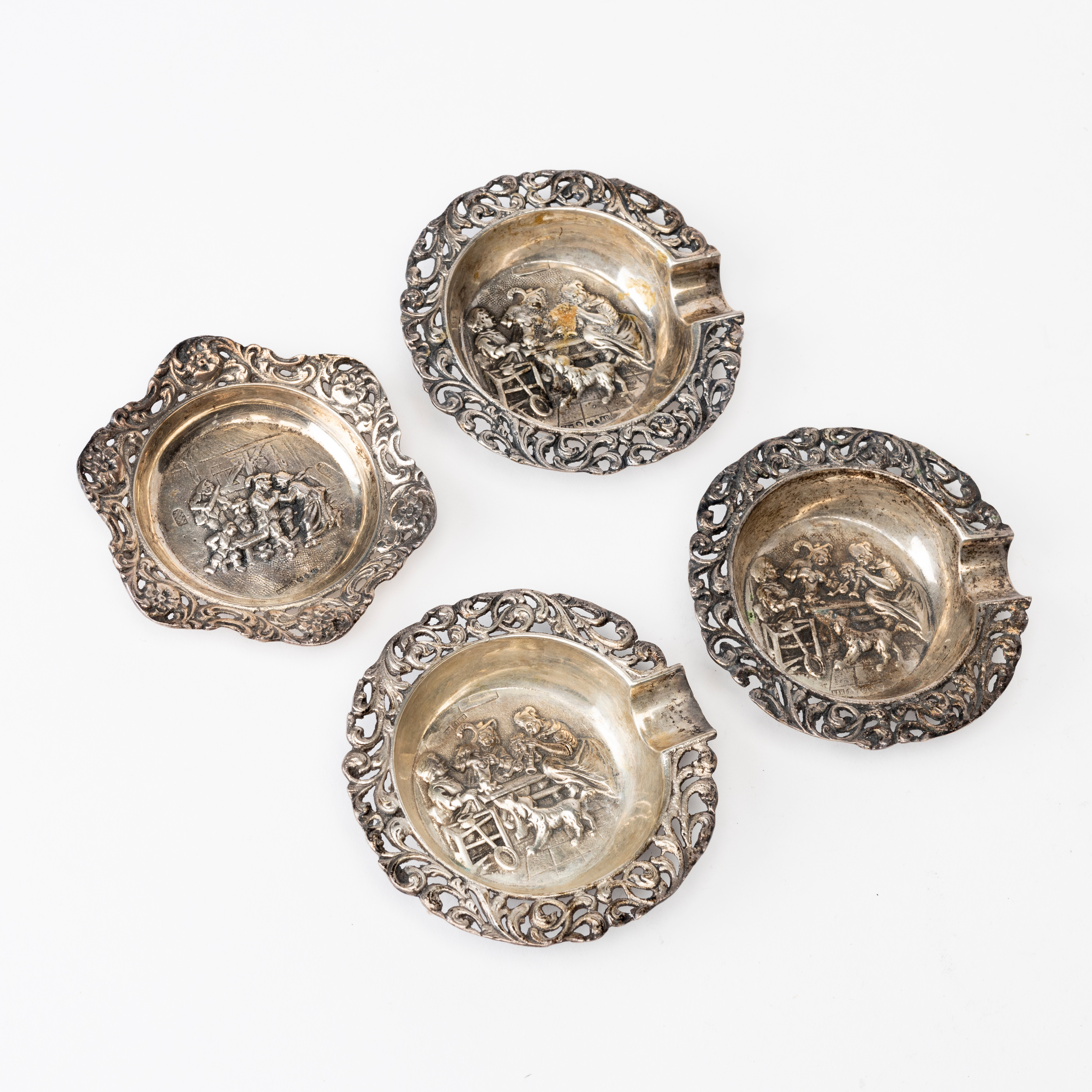 ASKFAT, 4 st, silver, Svedboms Guldsmeds Ab Hov, Vetlanda, 1951.