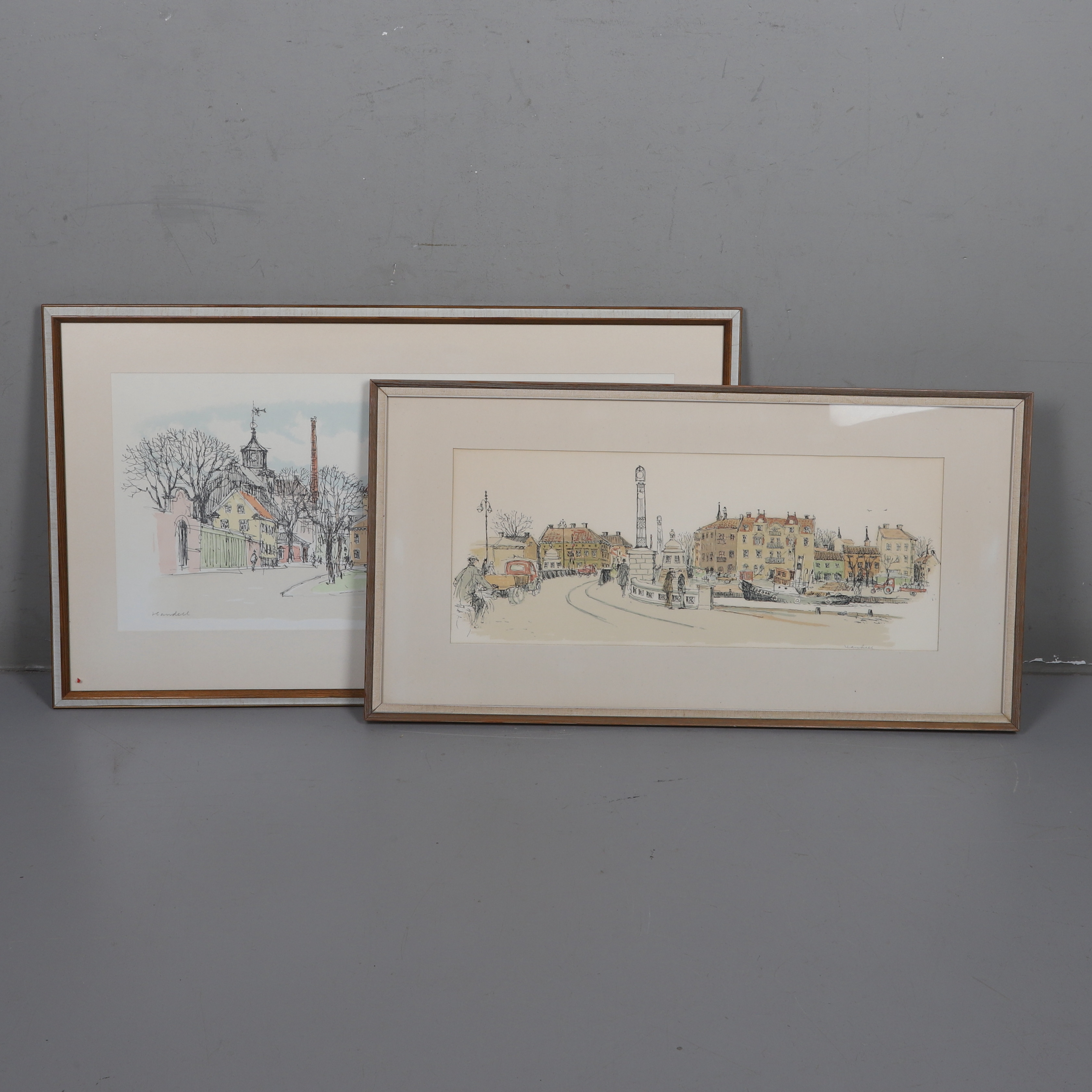 BERNHARD HANDELL. 2 st, blandteknik/litografi, signerad och numrerad.