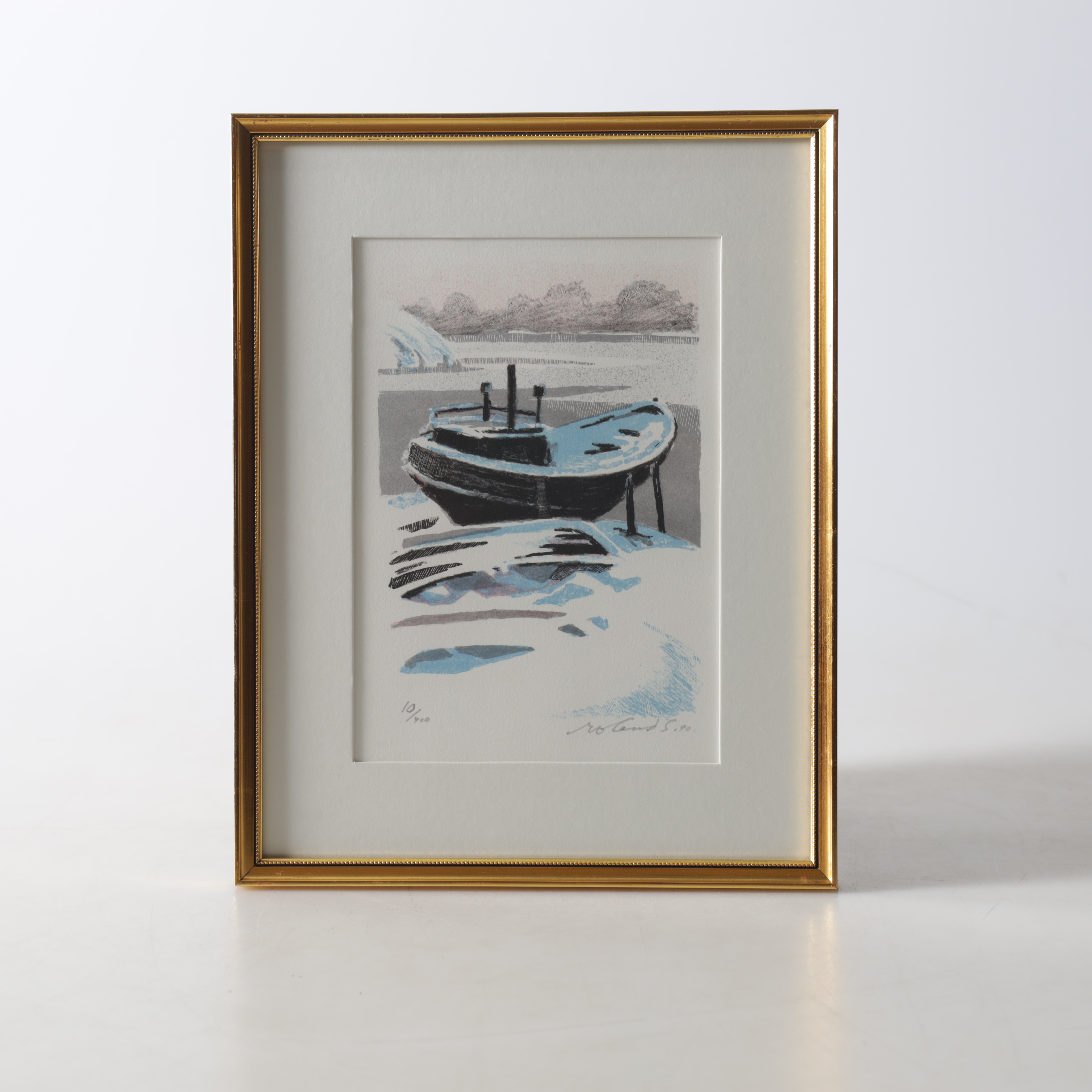 ROLAND SVENSSON. Färglitografi, skärgårdsmotiv, 10/400, signerad samt daterad -90.