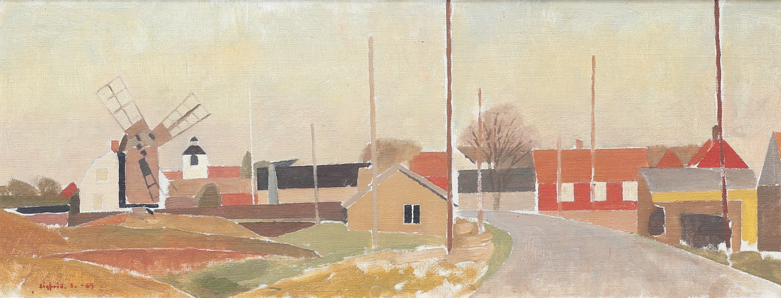 SIGFRID  SÖDERGREN. Motiv från Öland. Olja på duk, uppfodrad på pannå, signerad och daterad -69.