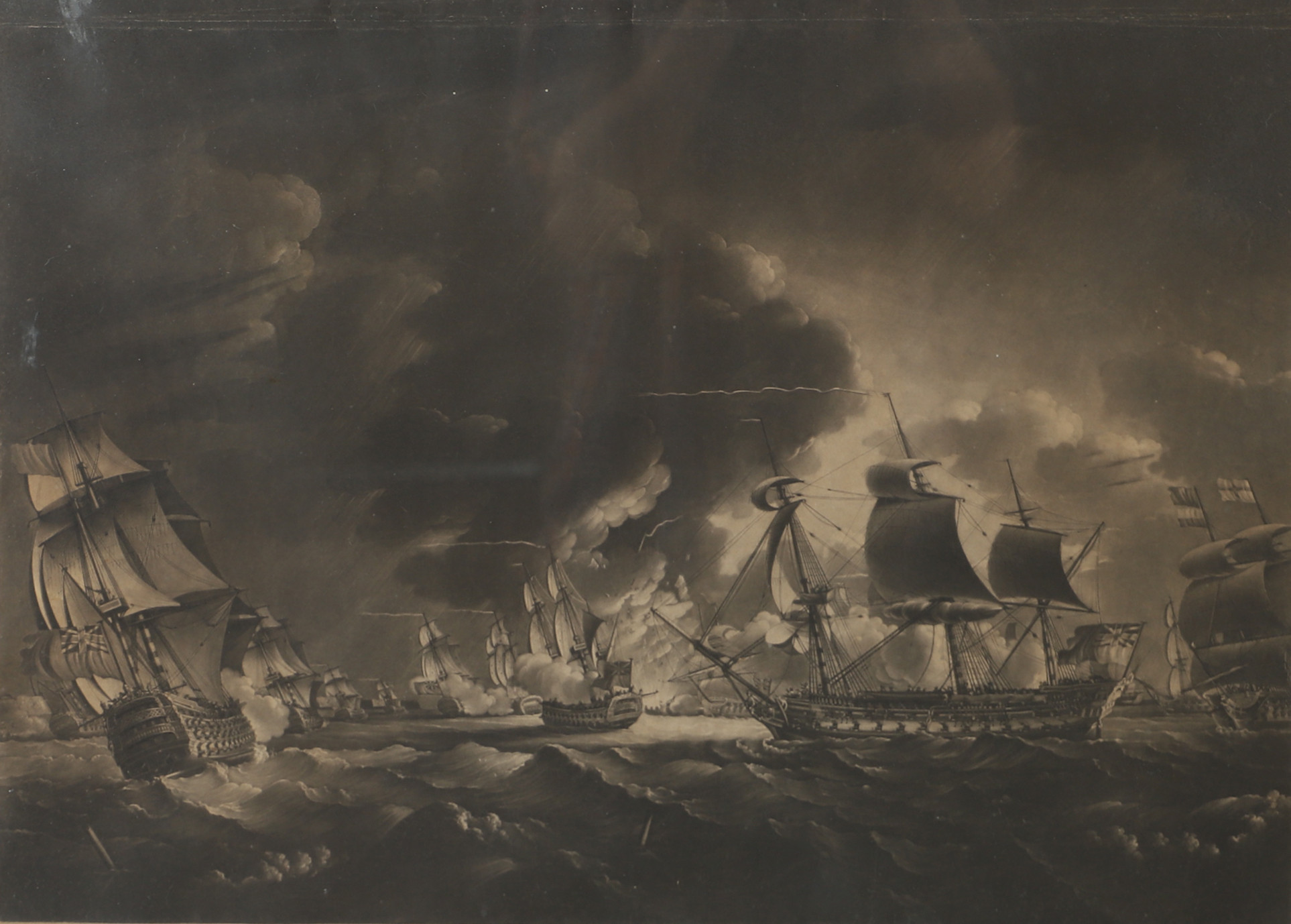 TAVLA, sjöslag, tryck, 1800/1900-tal.