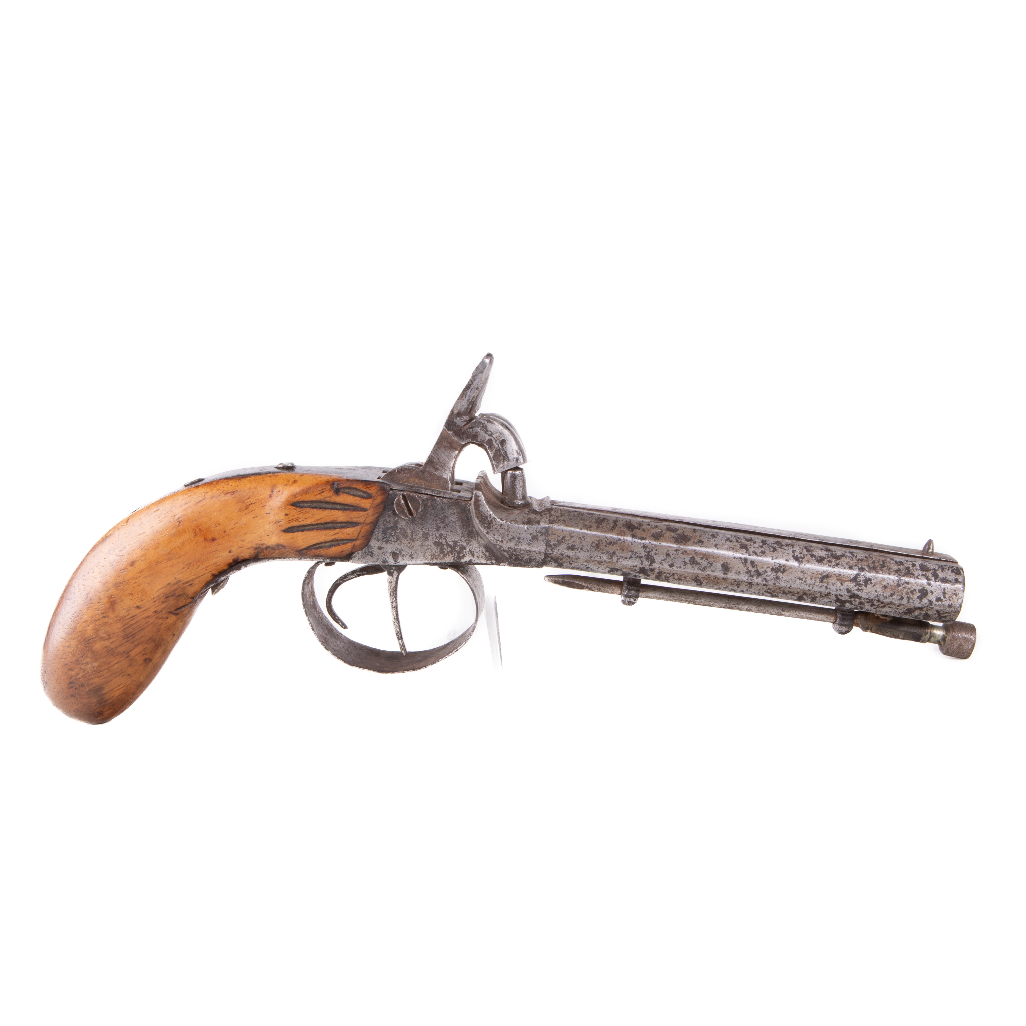 SLAGLÅSPISTOL, dubbelpipig, Tyskland, 1800-tal.