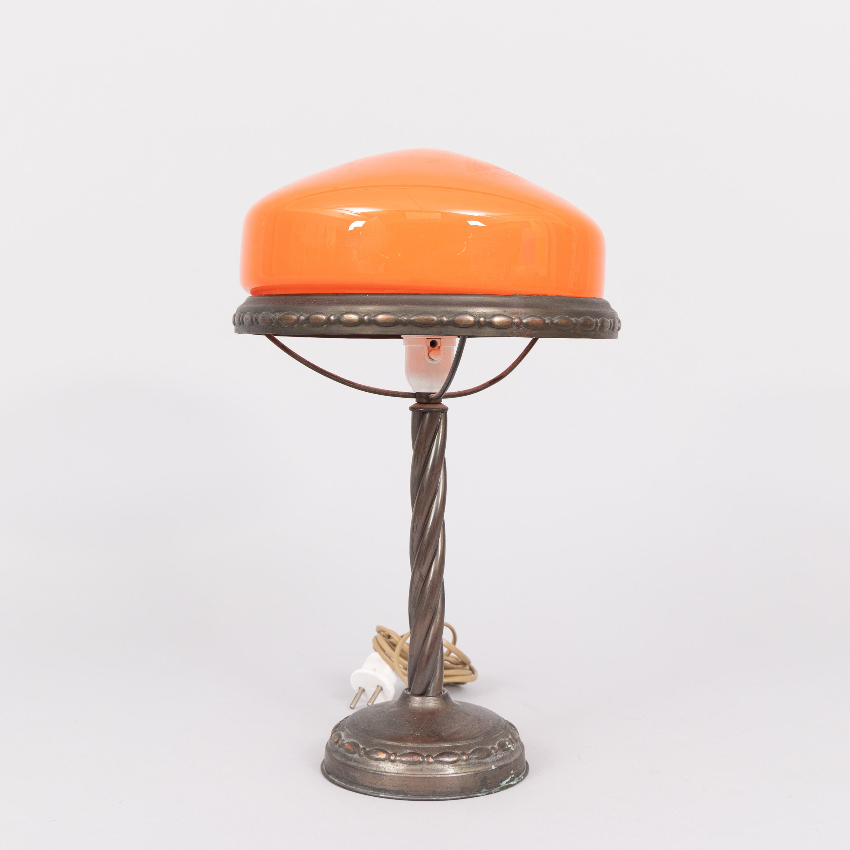 BORDSLAMPA, mässing/glas, Strindbergsmodell, 1900-talets mitt.