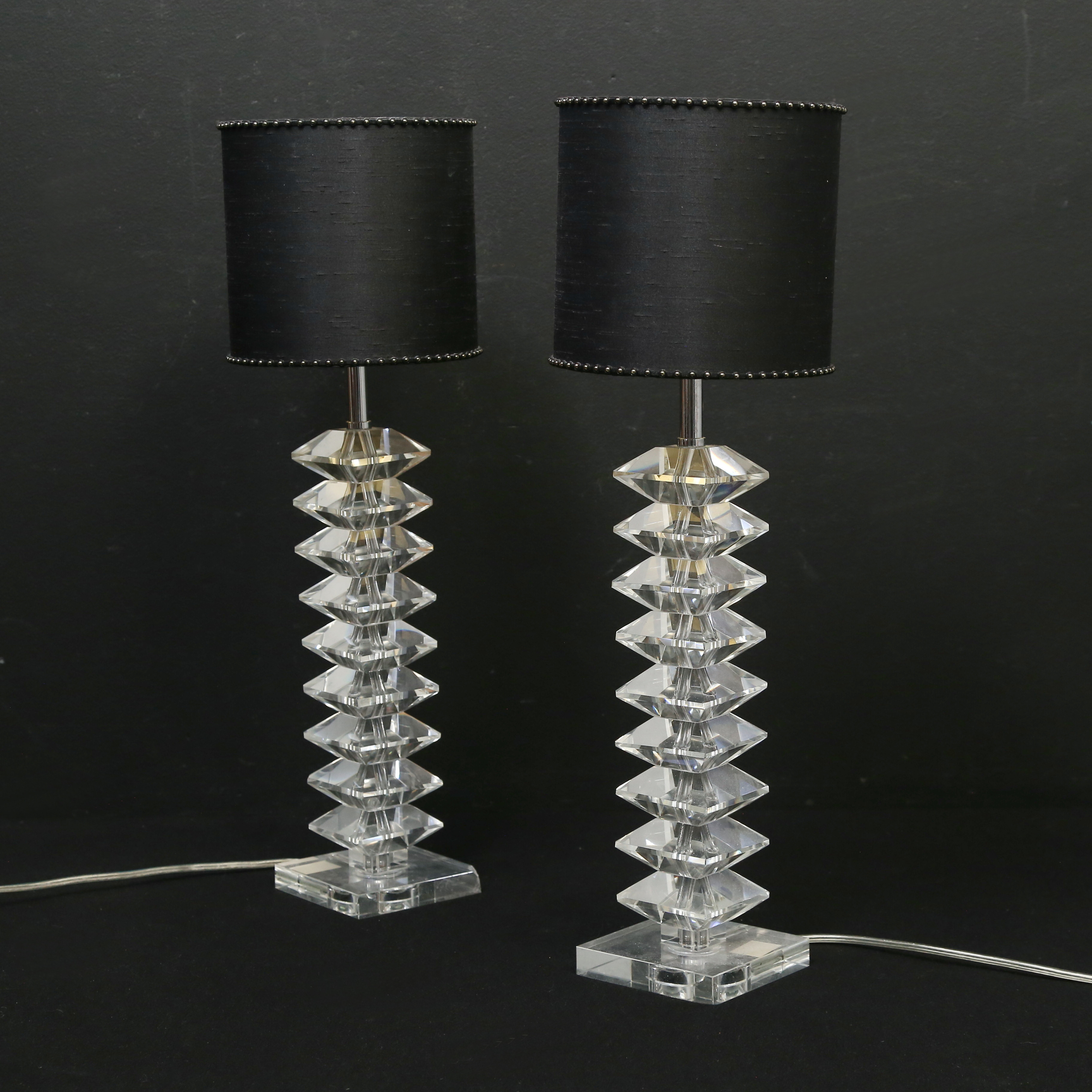 BORDSLAMPOR, 1 par, glas, Olsson och Jensen.