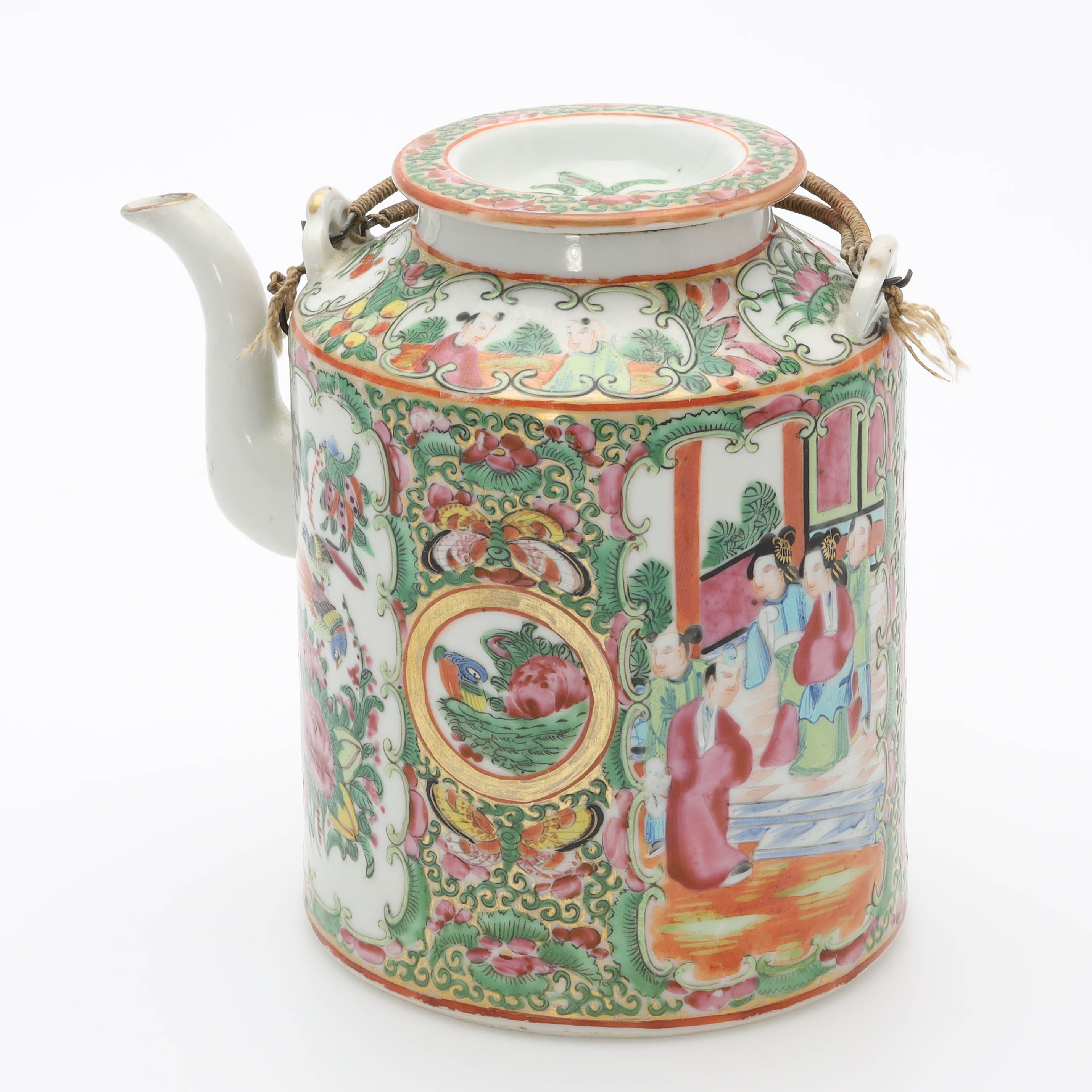 TEKANNA, porslin, emaljdekor, kanton, Kina, 1800-tal.