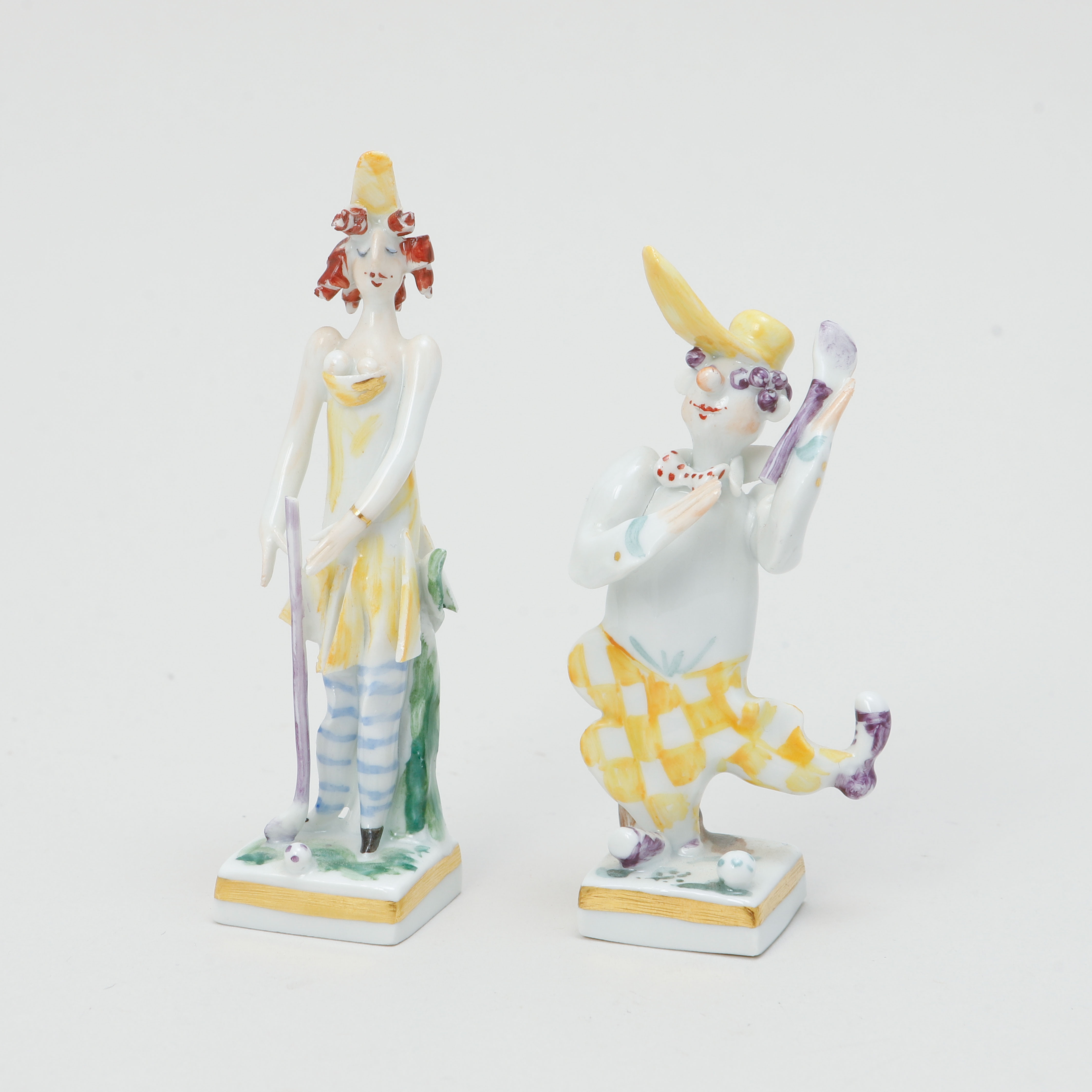 FIGURINER, 2 stycken, porslin, Meissen, 1900-talets mitt.