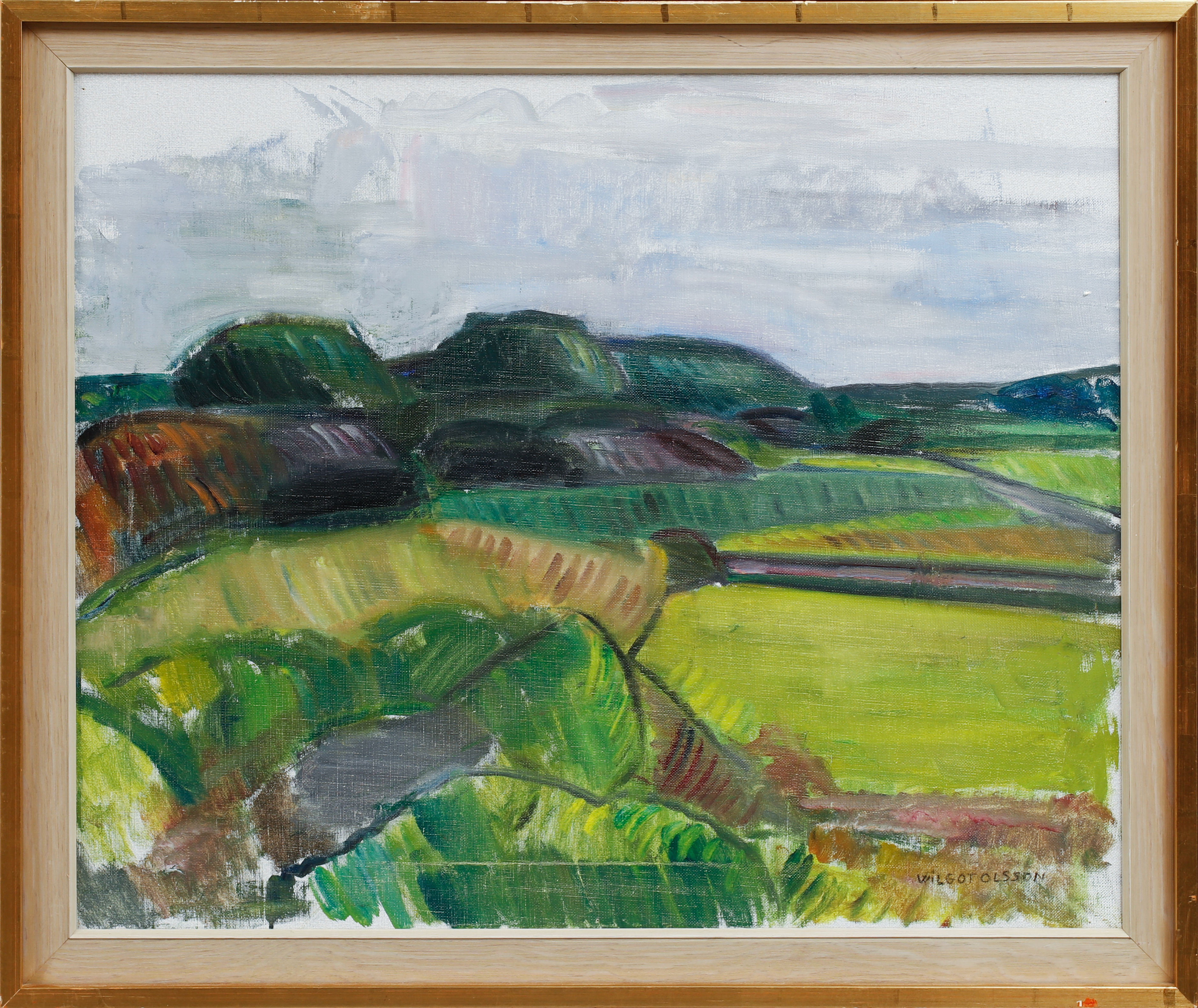 WILGOT OLSSON. "Orust", landskap, olja på duk, signerad.