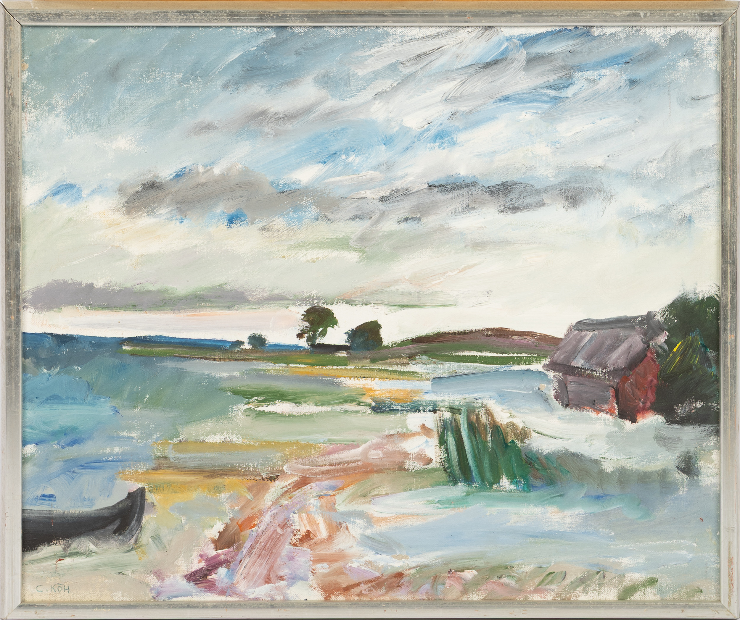 CARL KÖHLER. Kustmotiv, olja på duk.