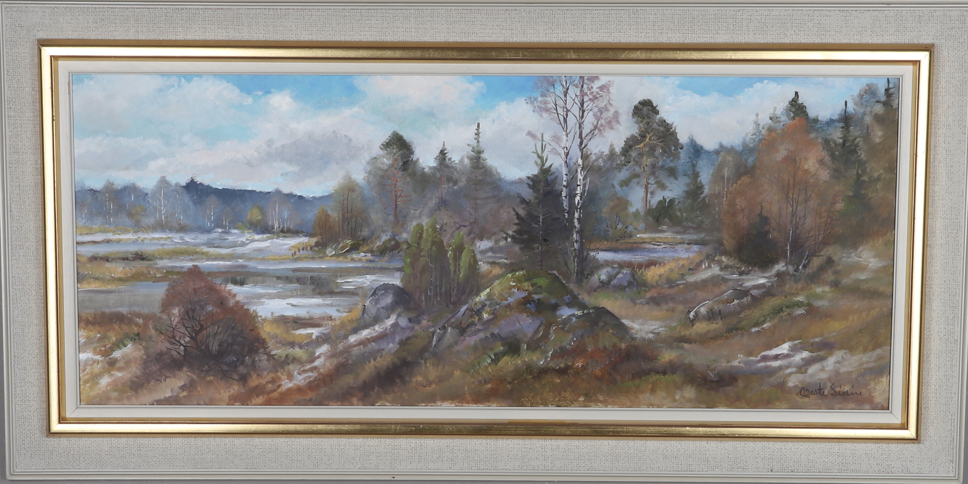 MALTE LIDÈN. Olja på duk, landskapsmotiv, signerad.