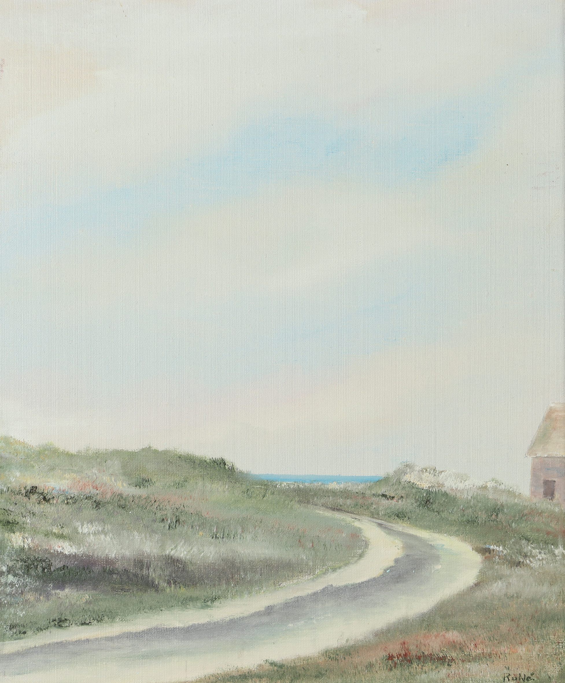 RUNE NEDERGÅRD. Stigen till stranden, olja på duk, signerad RuNe.