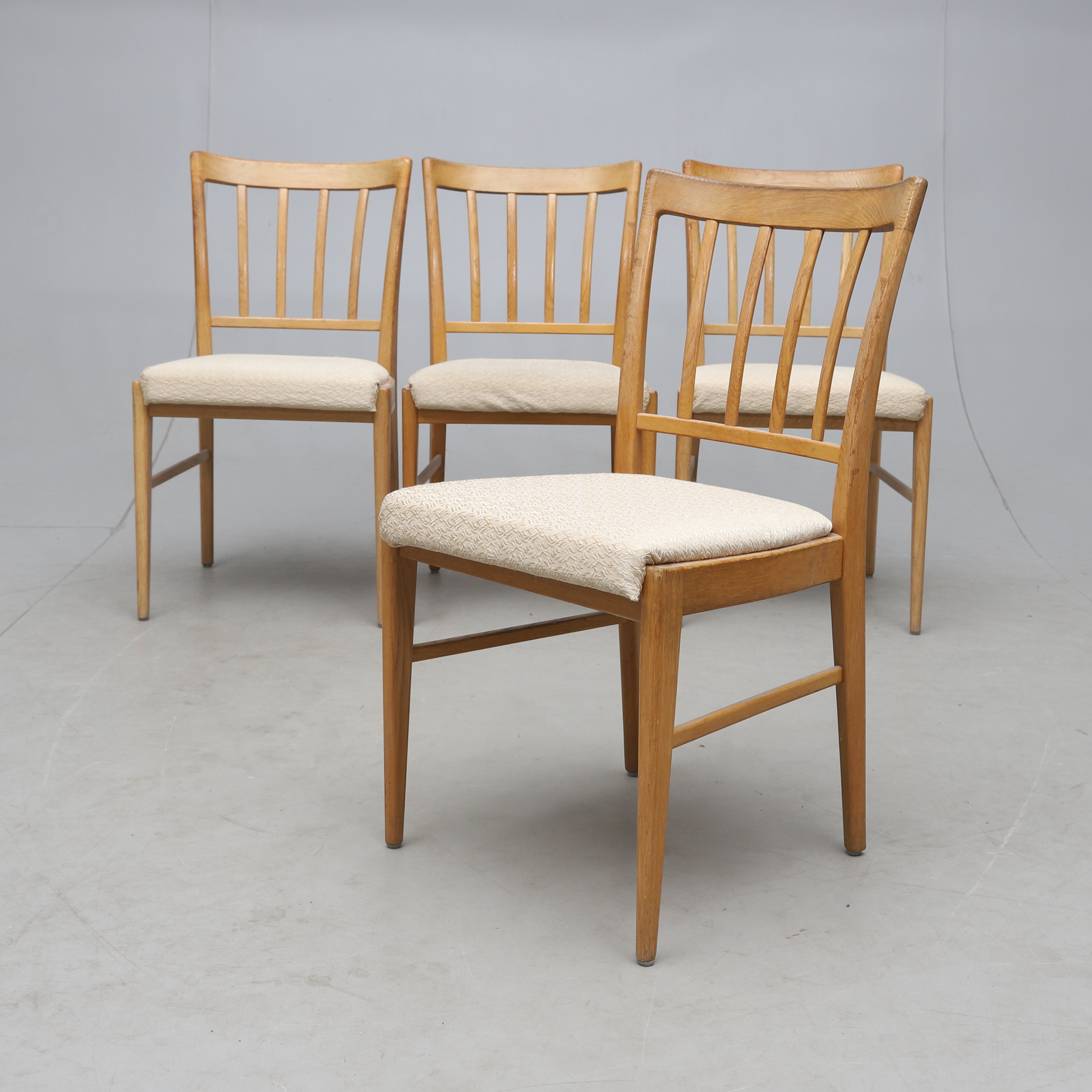 CARL-EWERT EKSTRÖM. stolar, 4 st, ek, Albin Johansson & Söner, Hyssna, 1960-tal.