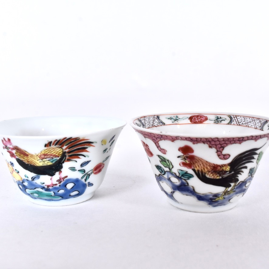 VINKOPPAR 2 st, porslin, Kina, Qianlong (1736-95).