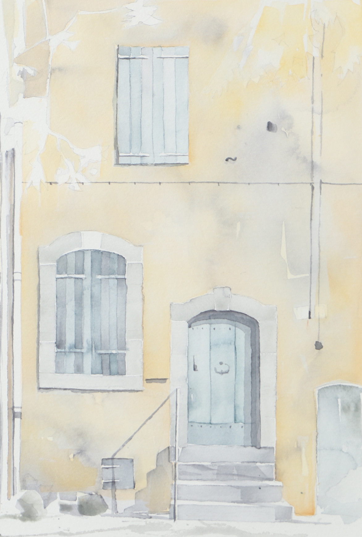 AGNETA LJUNGBERG. Fasad, akvarell, signerad -02.