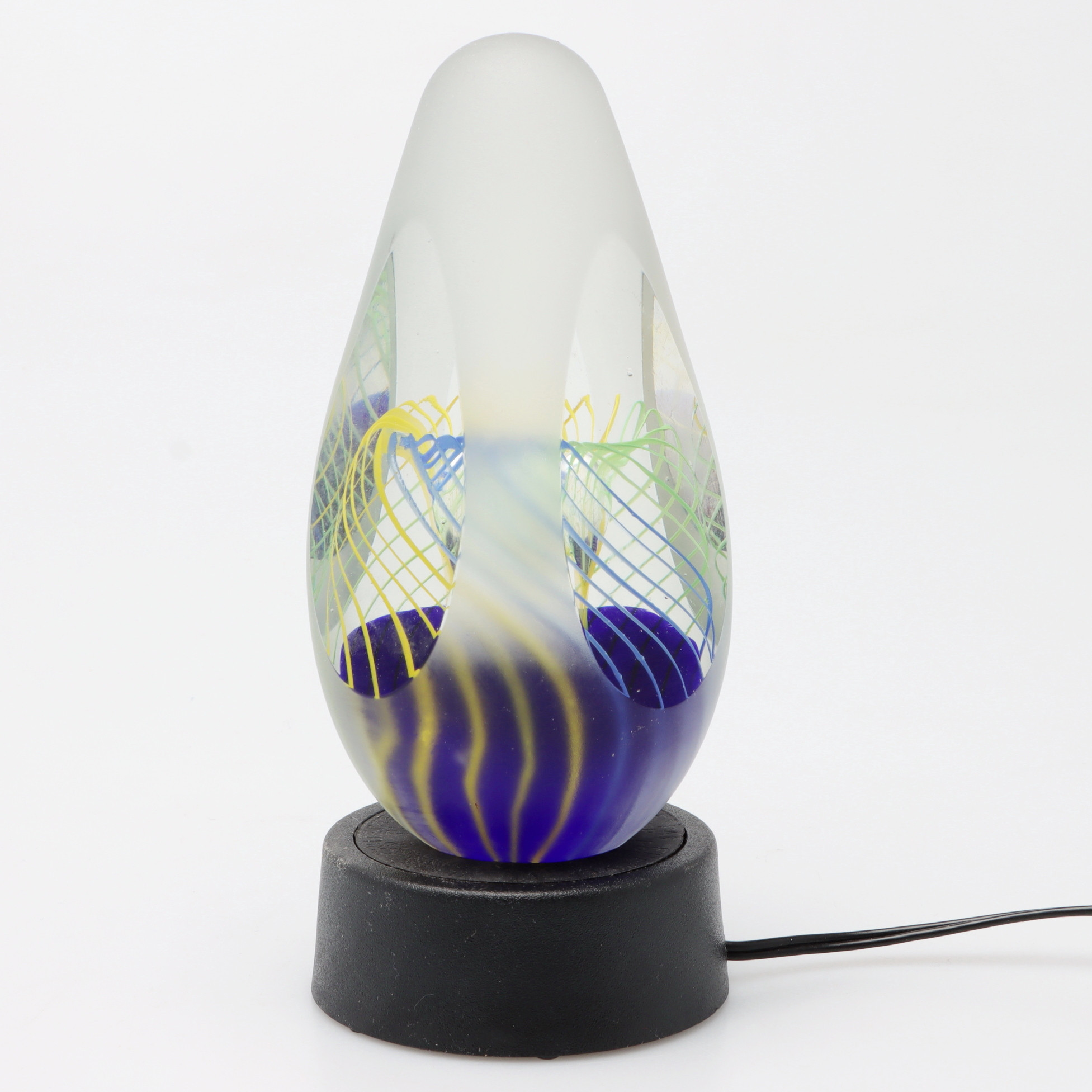 HANNE DREUTLER. Skulptur med belysning, glas, osignerad, Studio Åhus.