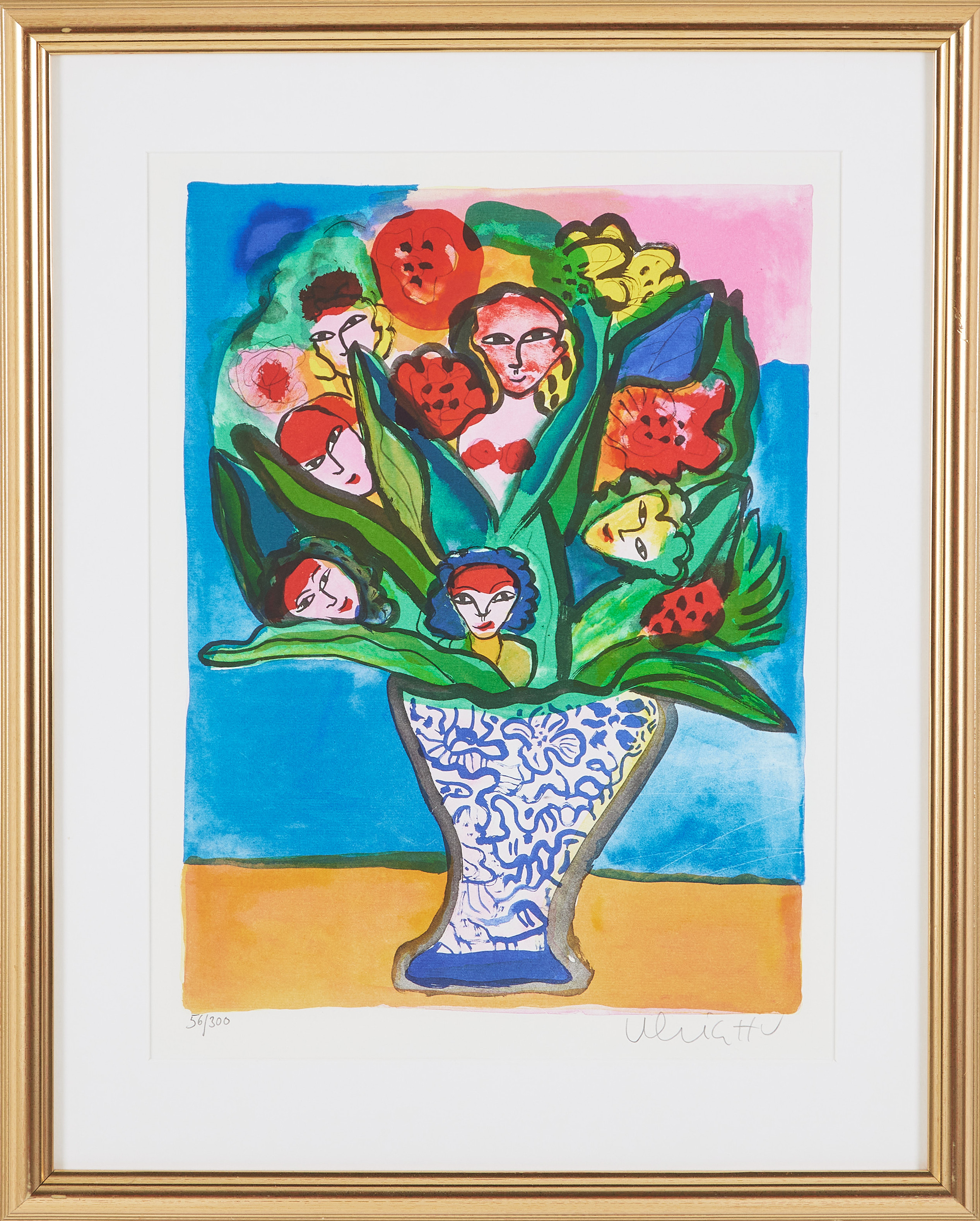 ULRICA HYDMAN-VALLIEN. Blomstervas, färglitografi.