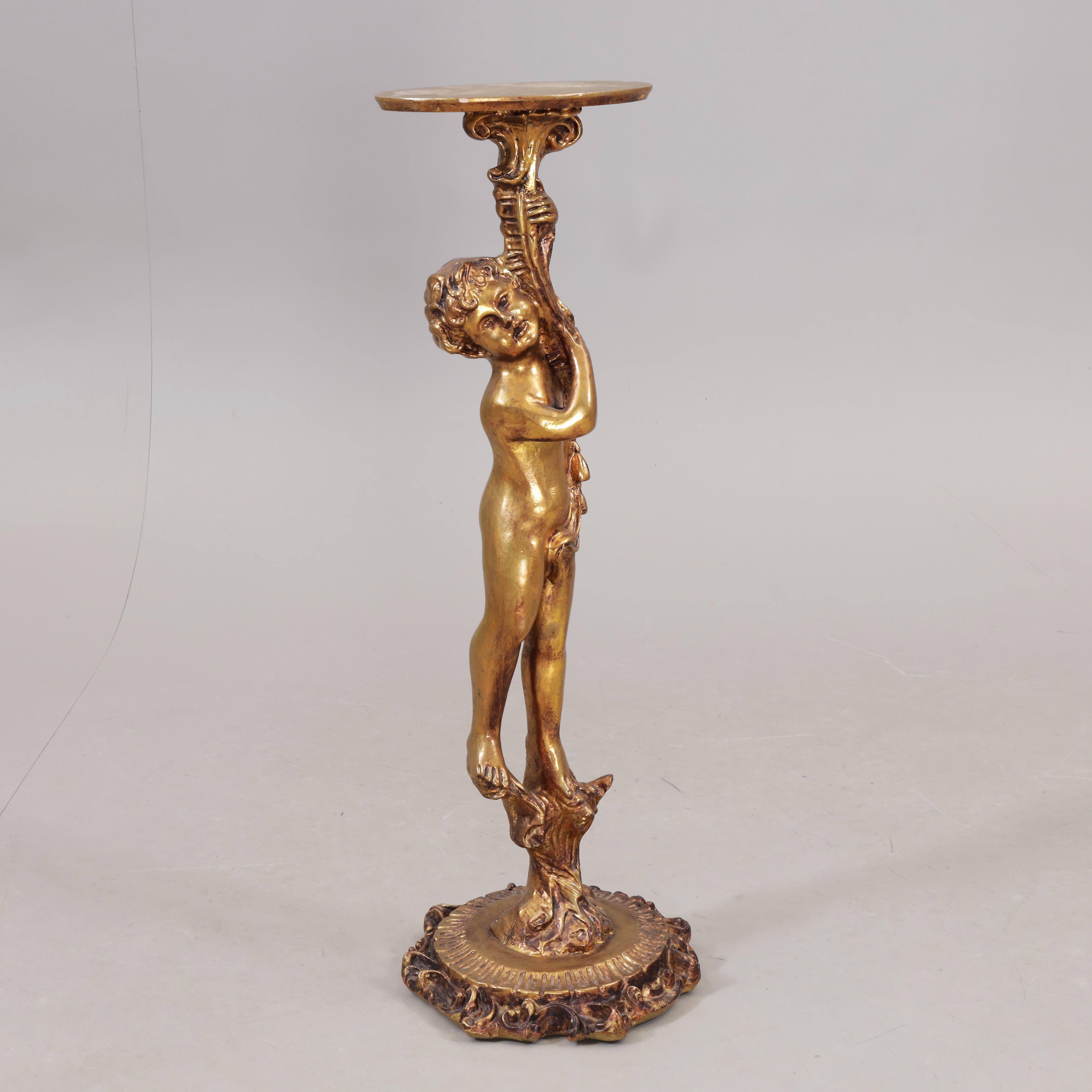 PIEDESTAL, förgyllt trä, 1900-talets mitt.