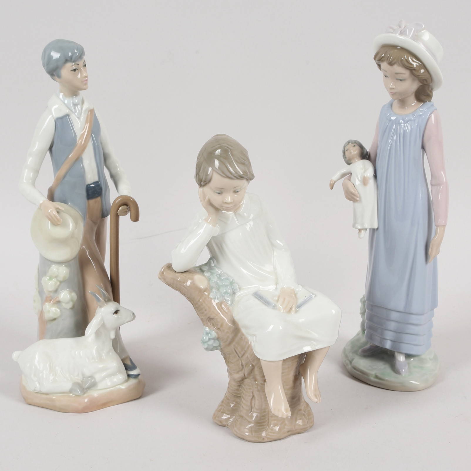 FIGURINER, 3 st, porslin, Lladró och Casades, Spanien, 1900-tal.