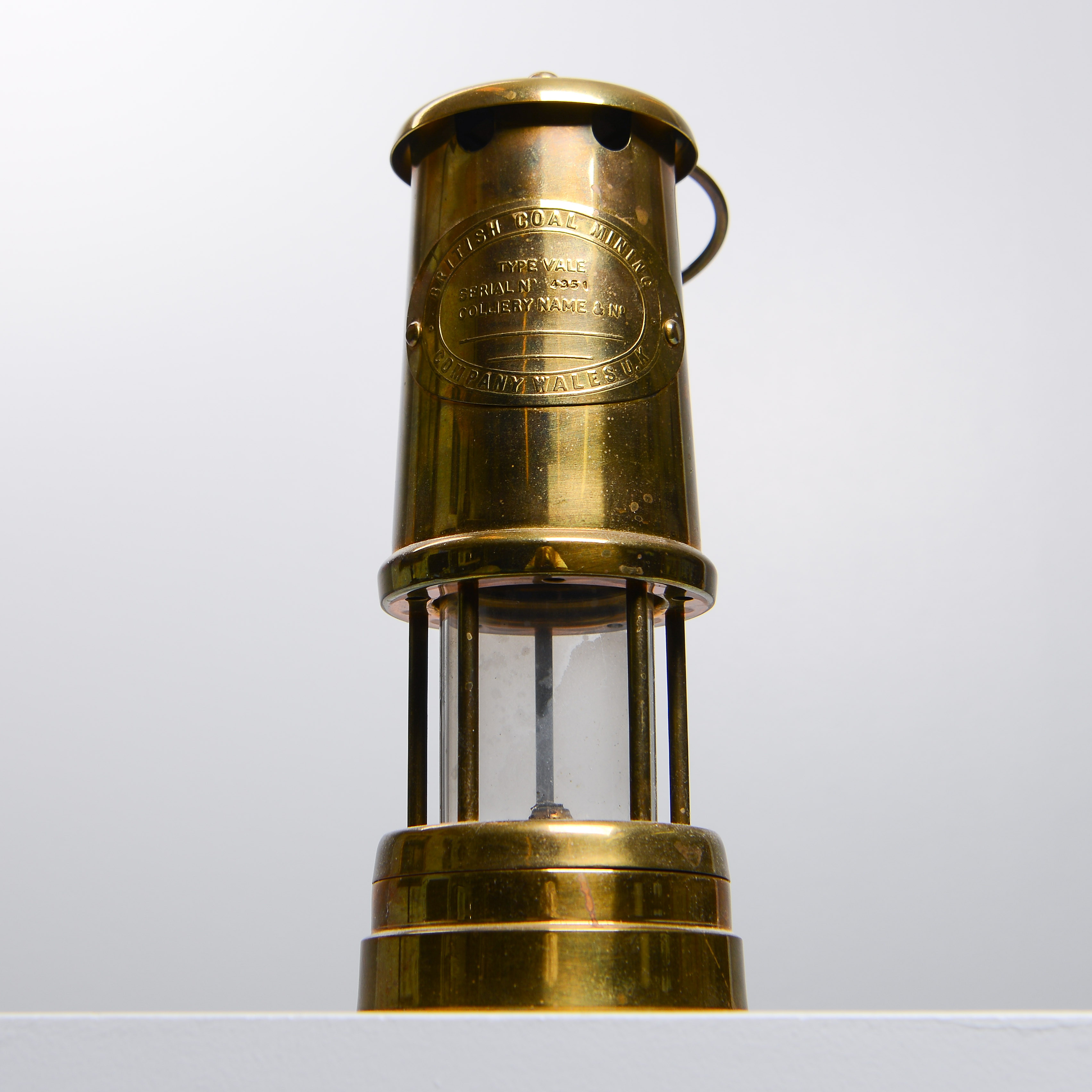 GRUVLYKTA, mässing, Aberaman Colliery, British Coal Mining Company, Wales.